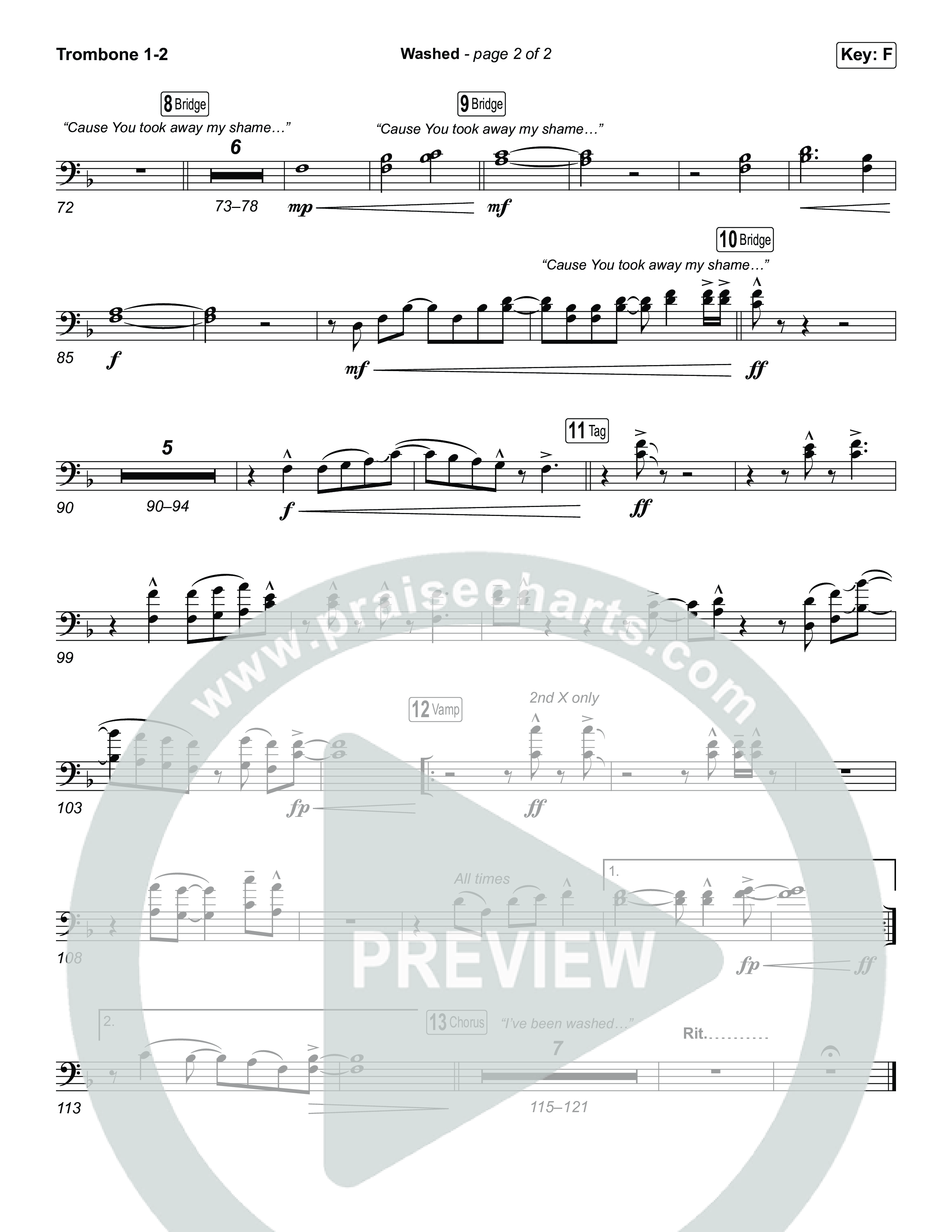 Washed (Sing It Now) Trombone 1/2 (ELEVATION RHYTHM / Arr. Luke Gambill)