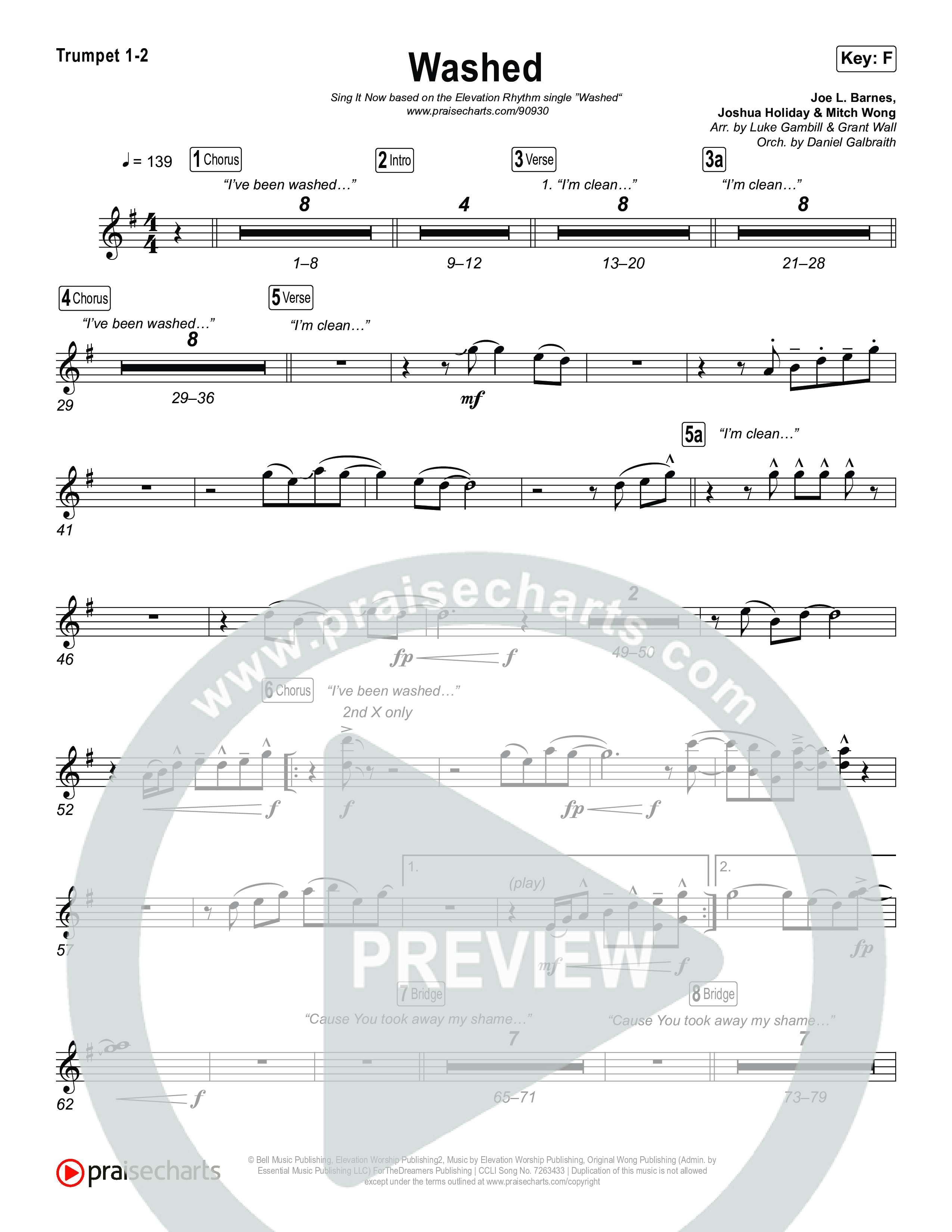 Washed (Sing It Now) Brass Pack (ELEVATION RHYTHM / Arr. Luke Gambill)