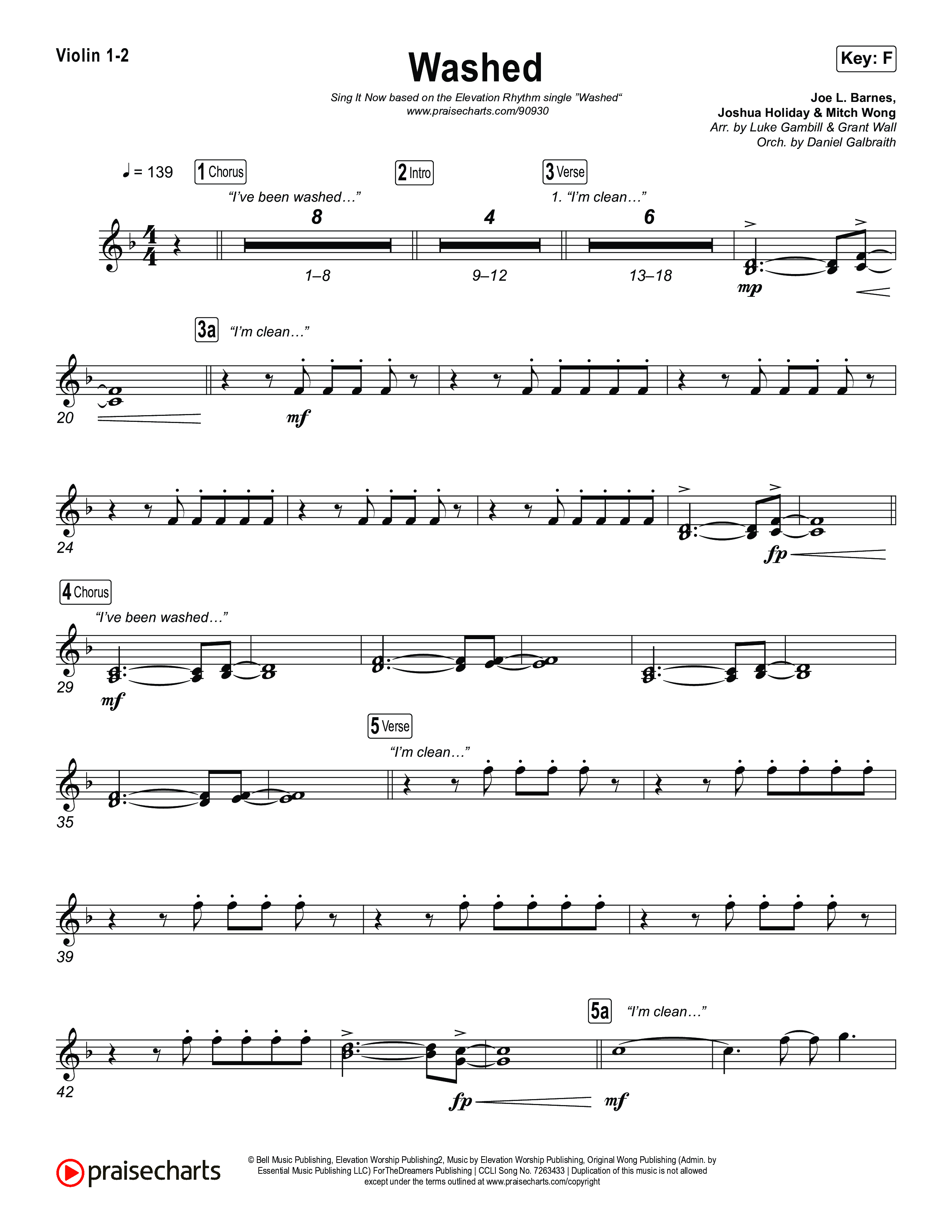 Washed (Sing It Now) String Pack (ELEVATION RHYTHM / Arr. Luke Gambill)
