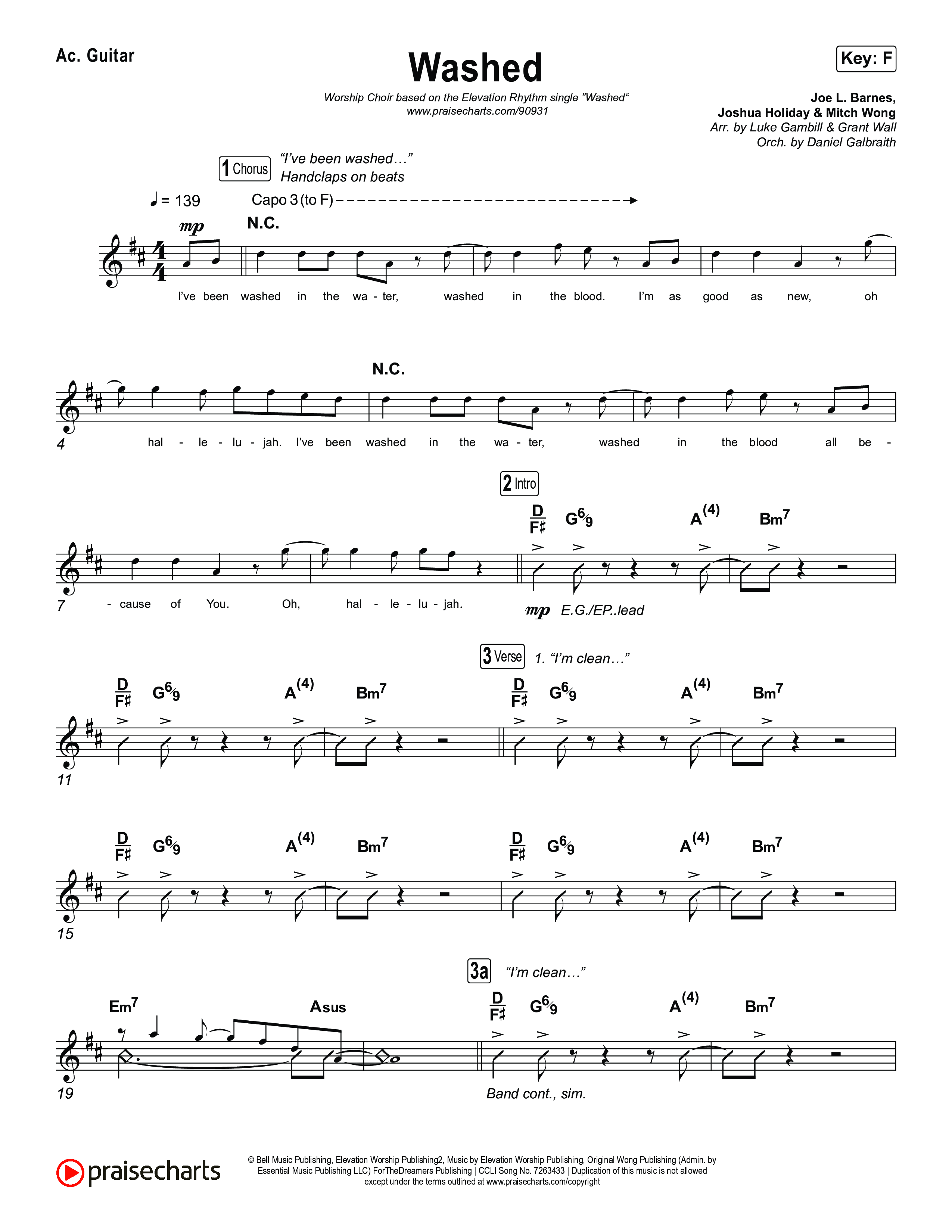 Washed (Worship Choir/SAB) Acoustic Guitar (ELEVATION RHYTHM / Arr. Luke Gambill)