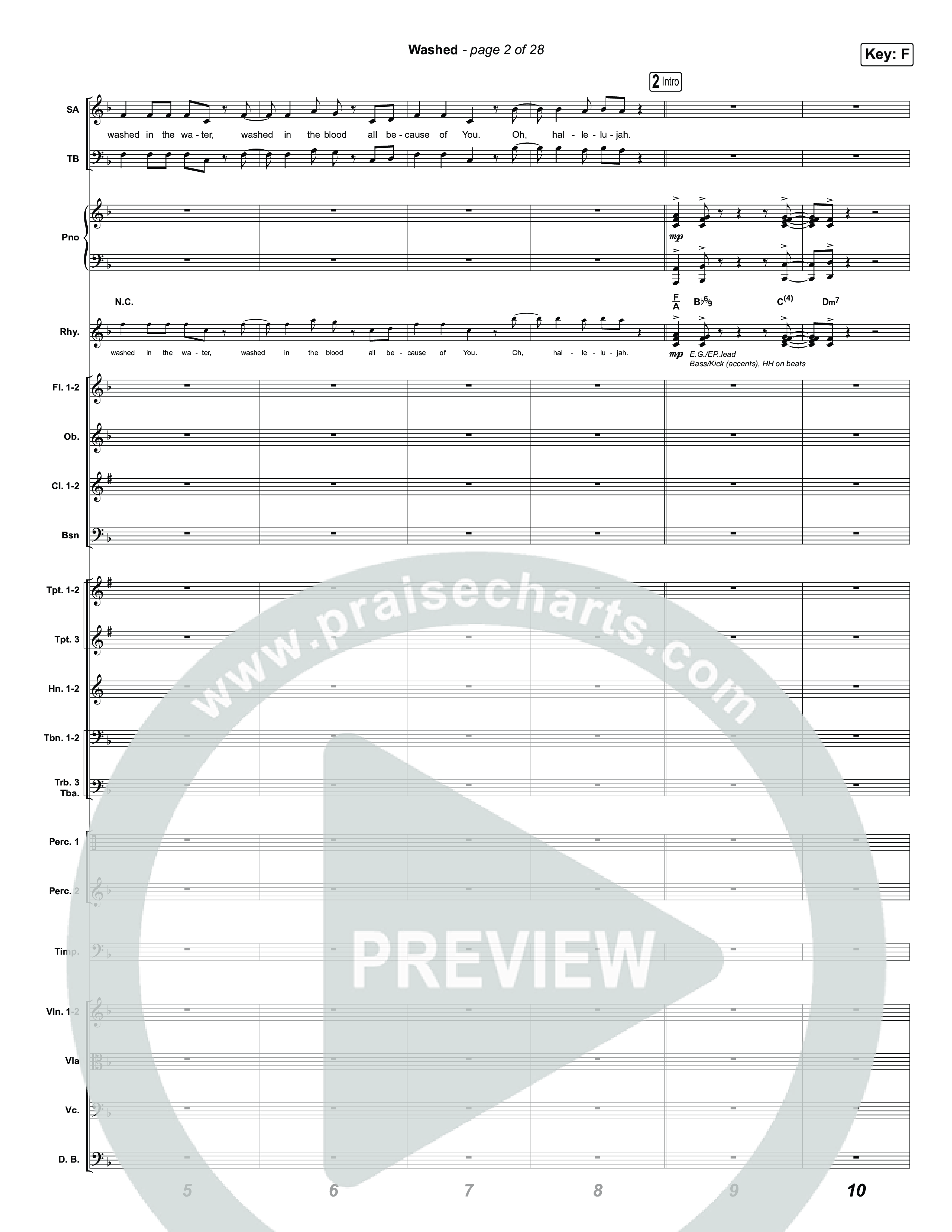 Washed (Worship Choir/SAB) Conductor's Score (ELEVATION RHYTHM / Arr. Luke Gambill)