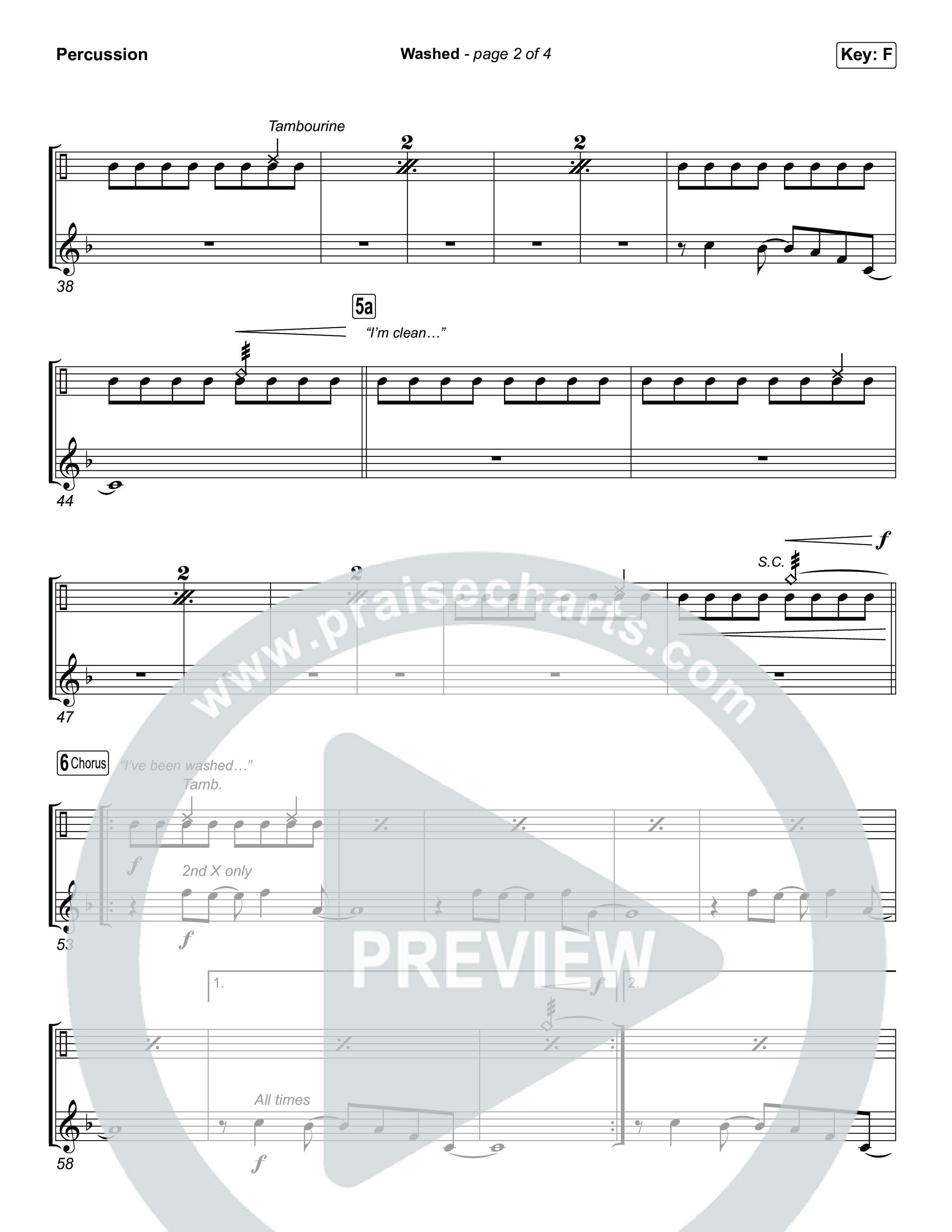 Washed (Worship Choir/SAB) Percussion (ELEVATION RHYTHM / Arr. Luke Gambill)