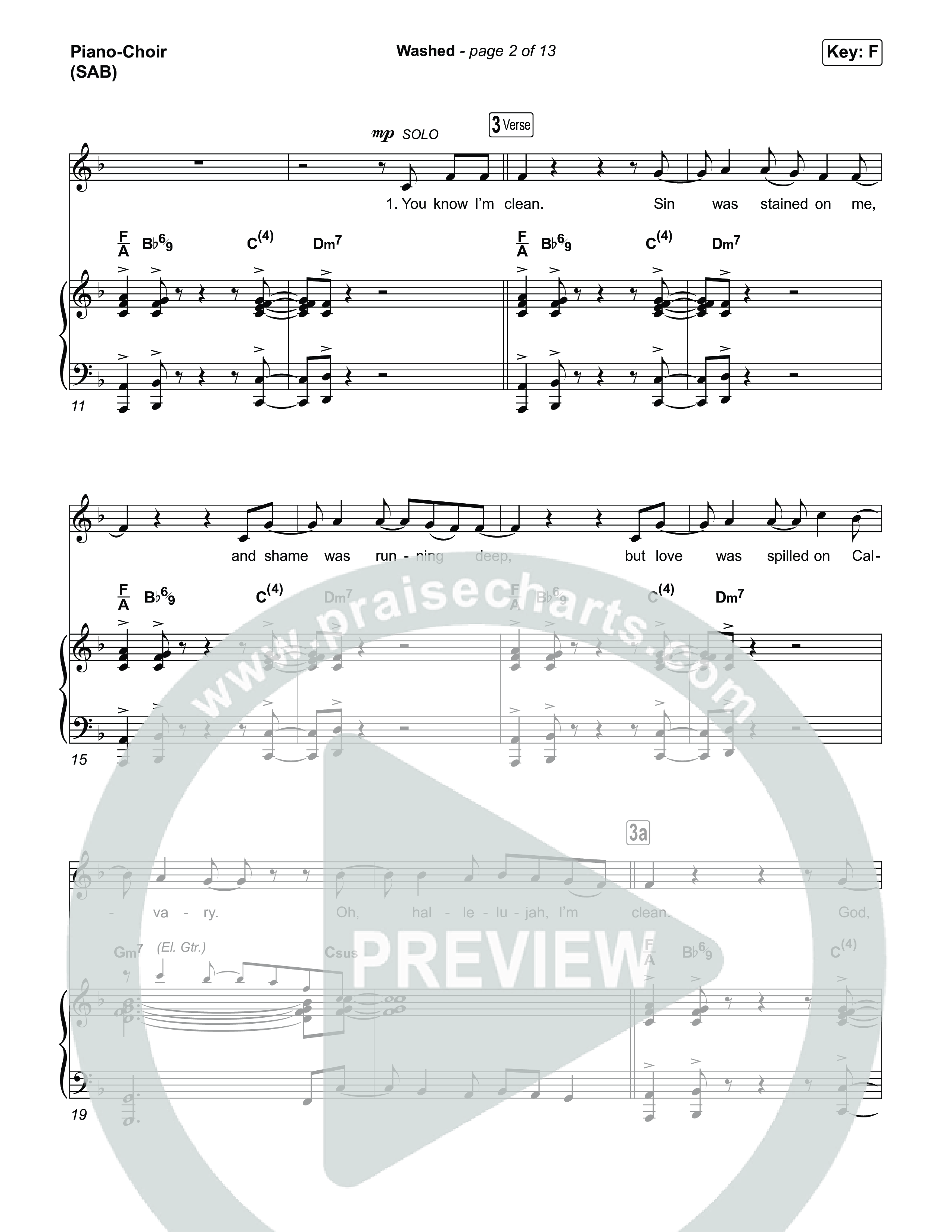 Washed (Worship Choir/SAB) Piano/Choir (SAB) (ELEVATION RHYTHM / Arr. Luke Gambill)