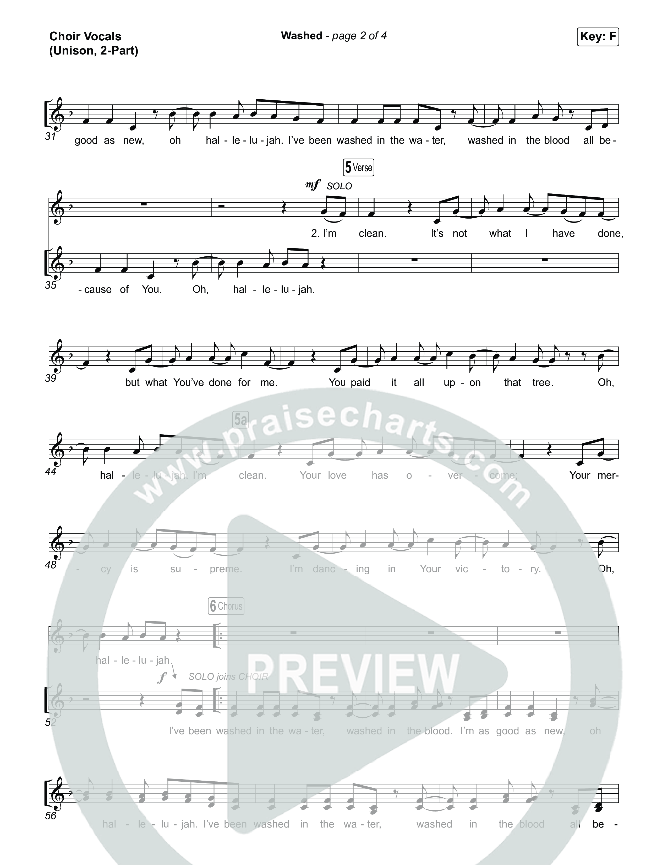 Washed (Unison/2-Part) Choir Vocals (Uni/2-Part) (ELEVATION RHYTHM / Arr. Luke Gambill)