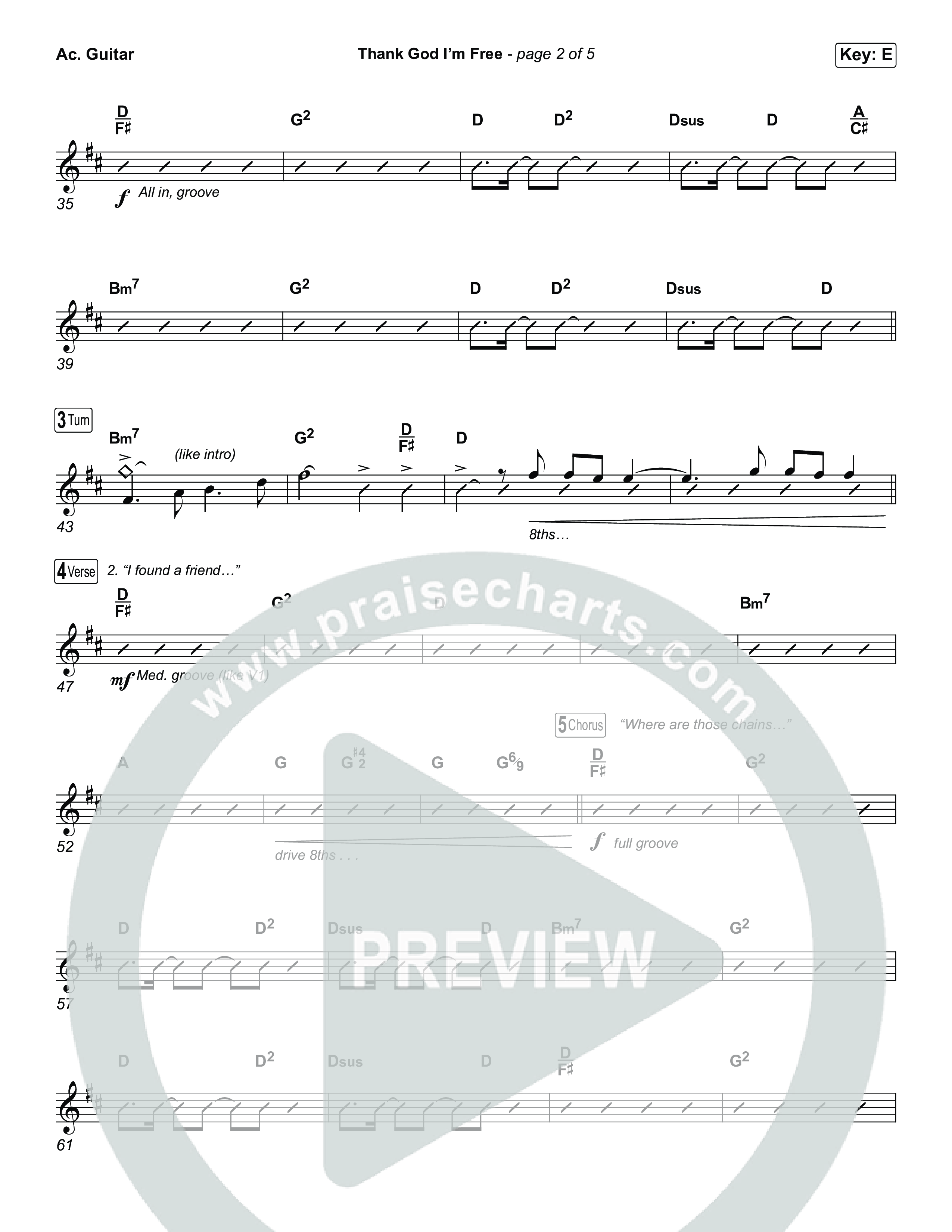 Thank God I'm Free (Choral Anthem SATB) Acoustic Guitar (ELEVATION RHYTHM / Lizzie Morgan / Arr. Luke Gambill)