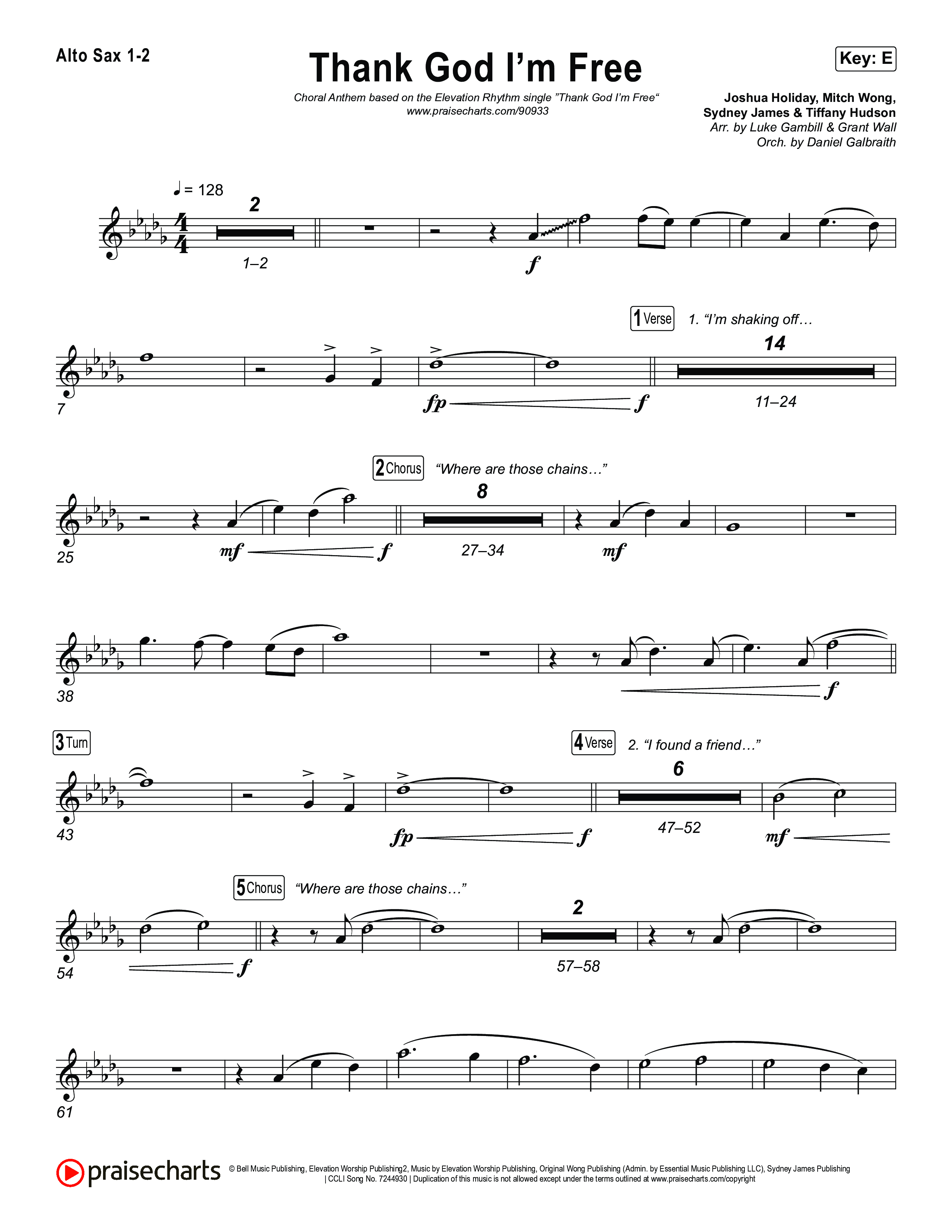 Thank God I'm Free (Choral Anthem SATB) Sax Pack (ELEVATION RHYTHM / Lizzie Morgan / Arr. Luke Gambill)