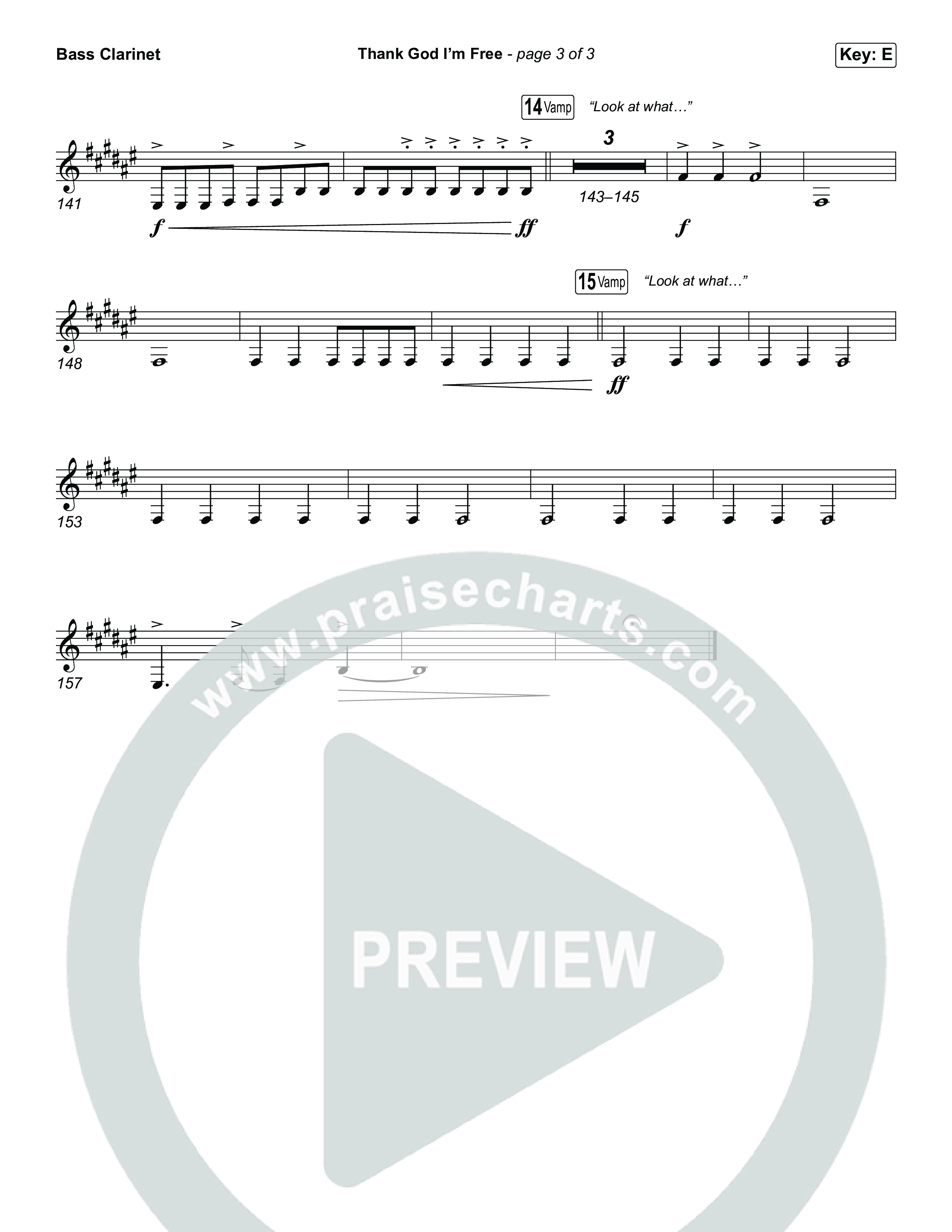 Thank God I'm Free (Choral Anthem SATB) Bass Clarinet (ELEVATION RHYTHM / Lizzie Morgan / Arr. Luke Gambill)