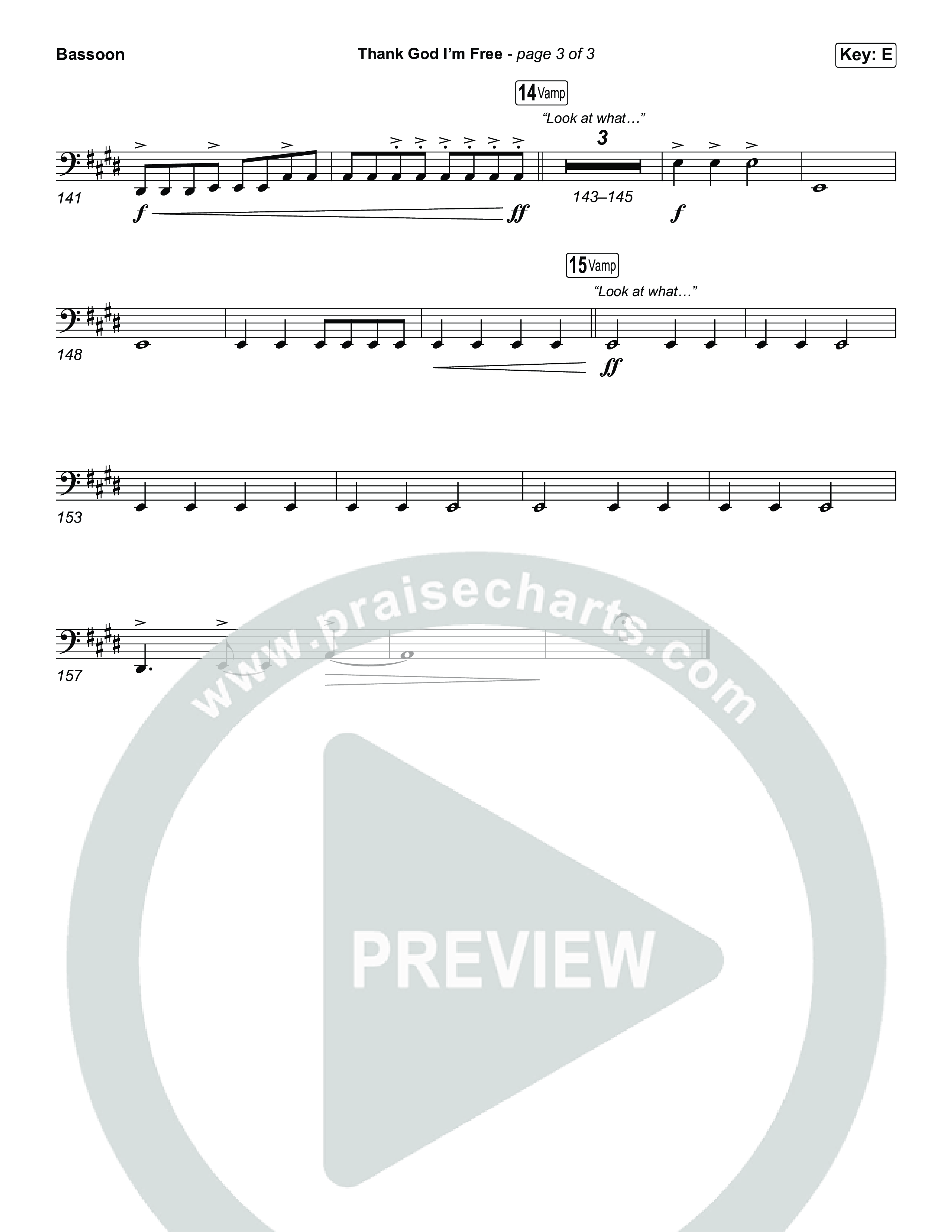 Thank God I'm Free (Choral Anthem SATB) Bassoon (ELEVATION RHYTHM / Lizzie Morgan / Arr. Luke Gambill)