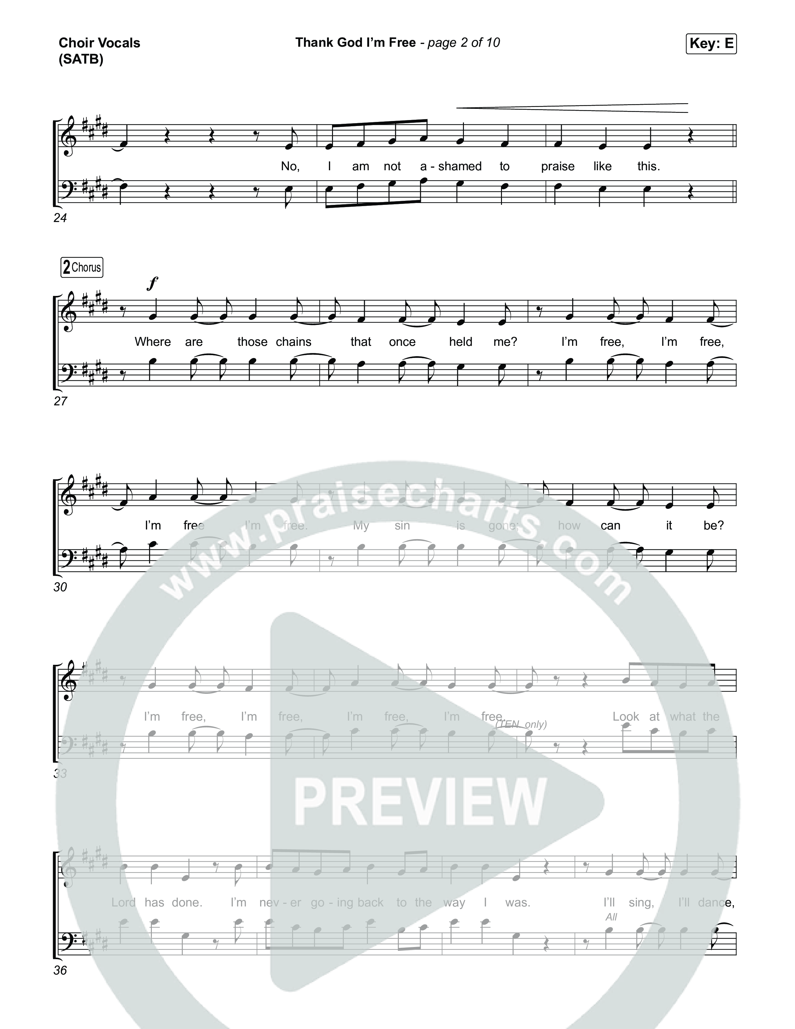 Thank God I'm Free (Choral Anthem SATB) Choir Sheet (SATB) (ELEVATION RHYTHM / Lizzie Morgan / Arr. Luke Gambill)