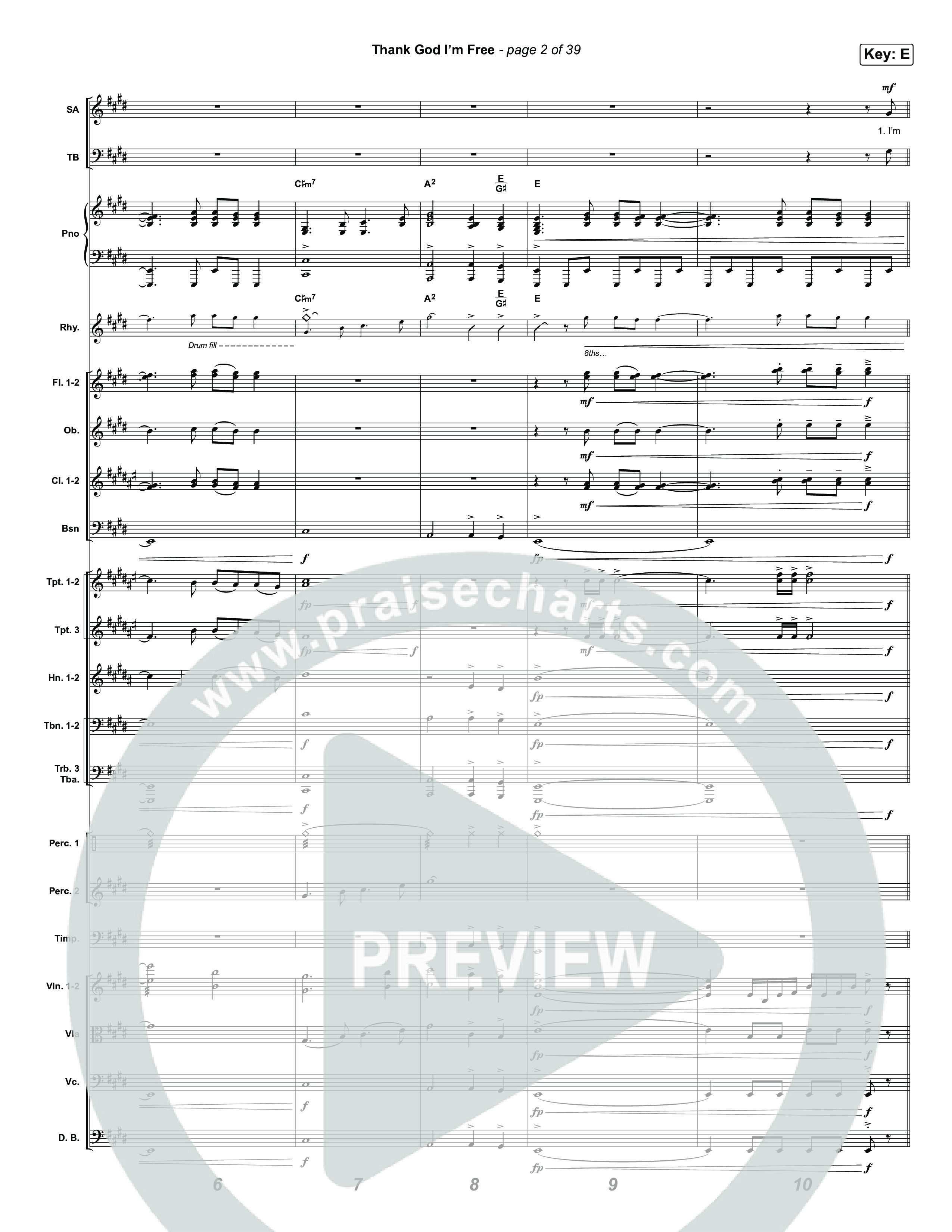 Thank God I'm Free (Choral Anthem SATB) Orchestration (ELEVATION RHYTHM / Lizzie Morgan / Arr. Luke Gambill)