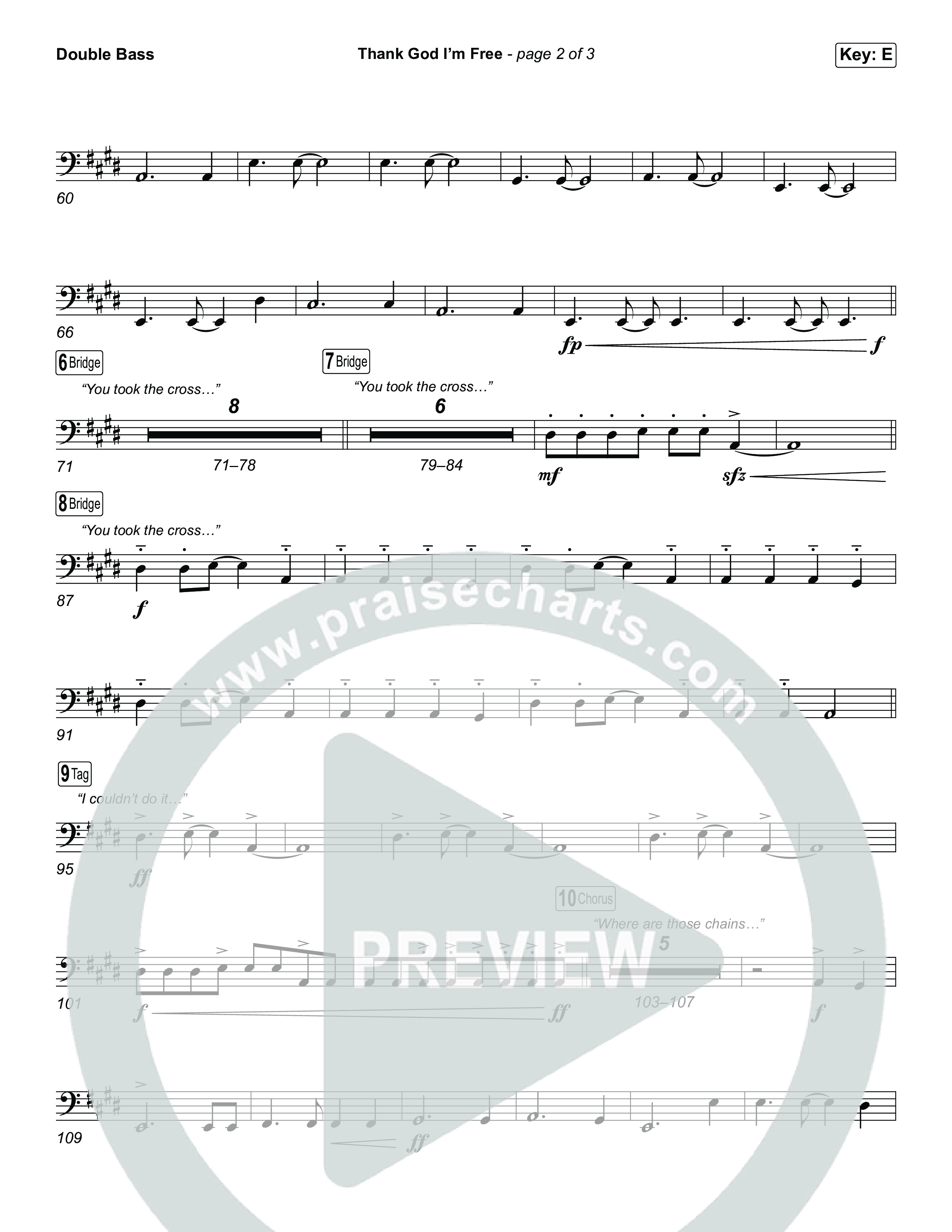 Thank God I'm Free (Choral Anthem SATB) String Bass (ELEVATION RHYTHM / Lizzie Morgan / Arr. Luke Gambill)