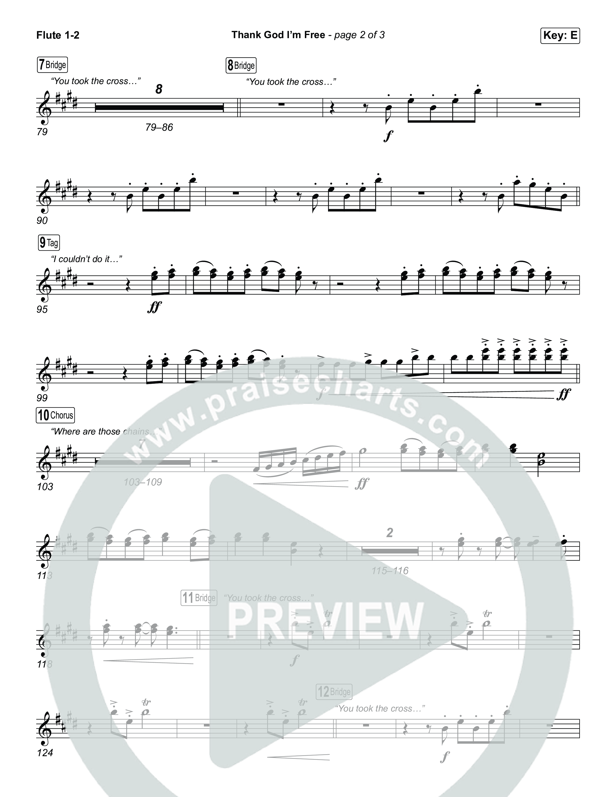 Thank God I'm Free (Choral Anthem SATB) Flute 1,2 (ELEVATION RHYTHM / Lizzie Morgan / Arr. Luke Gambill)