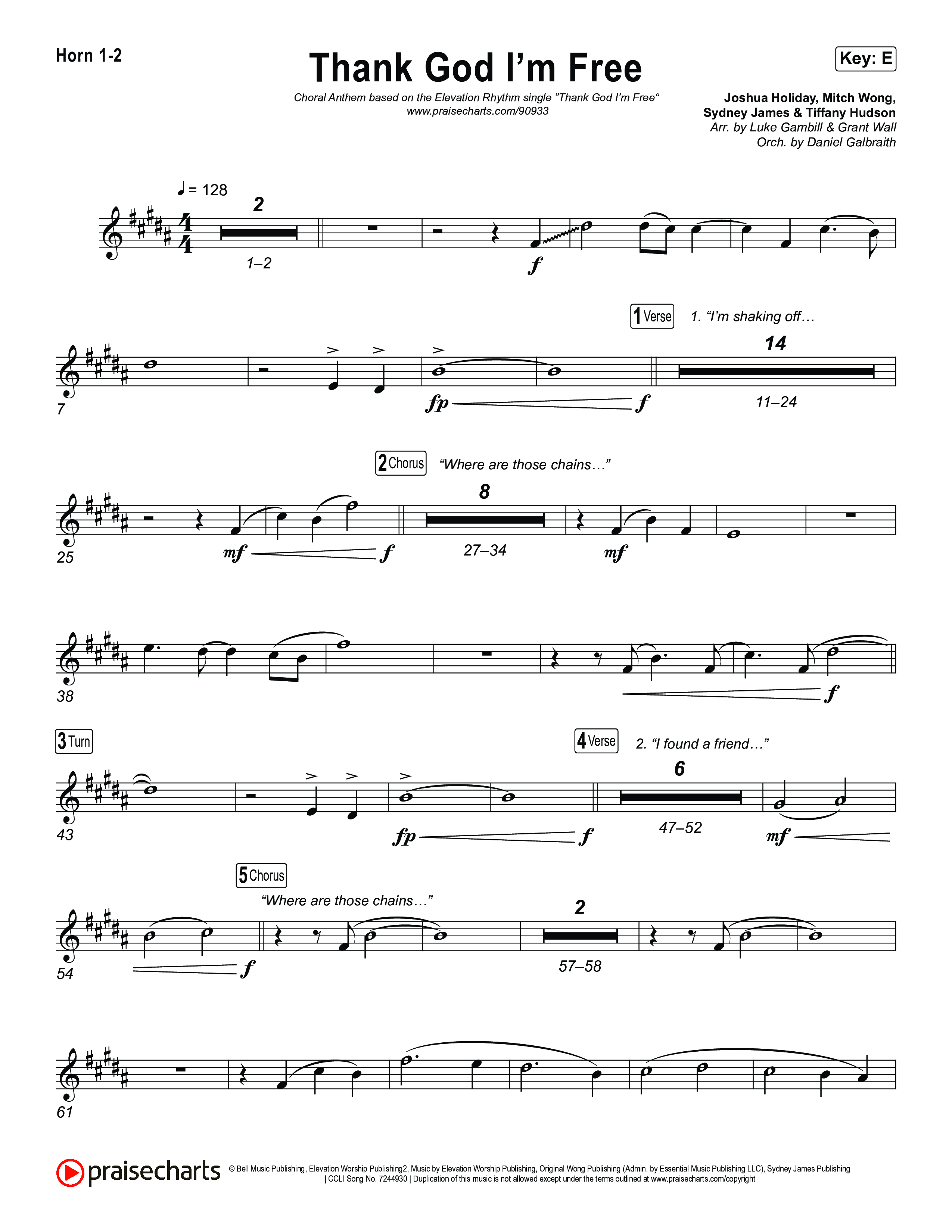 Thank God I'm Free (Choral Anthem SATB) Brass Pack (ELEVATION RHYTHM / Lizzie Morgan / Arr. Luke Gambill)