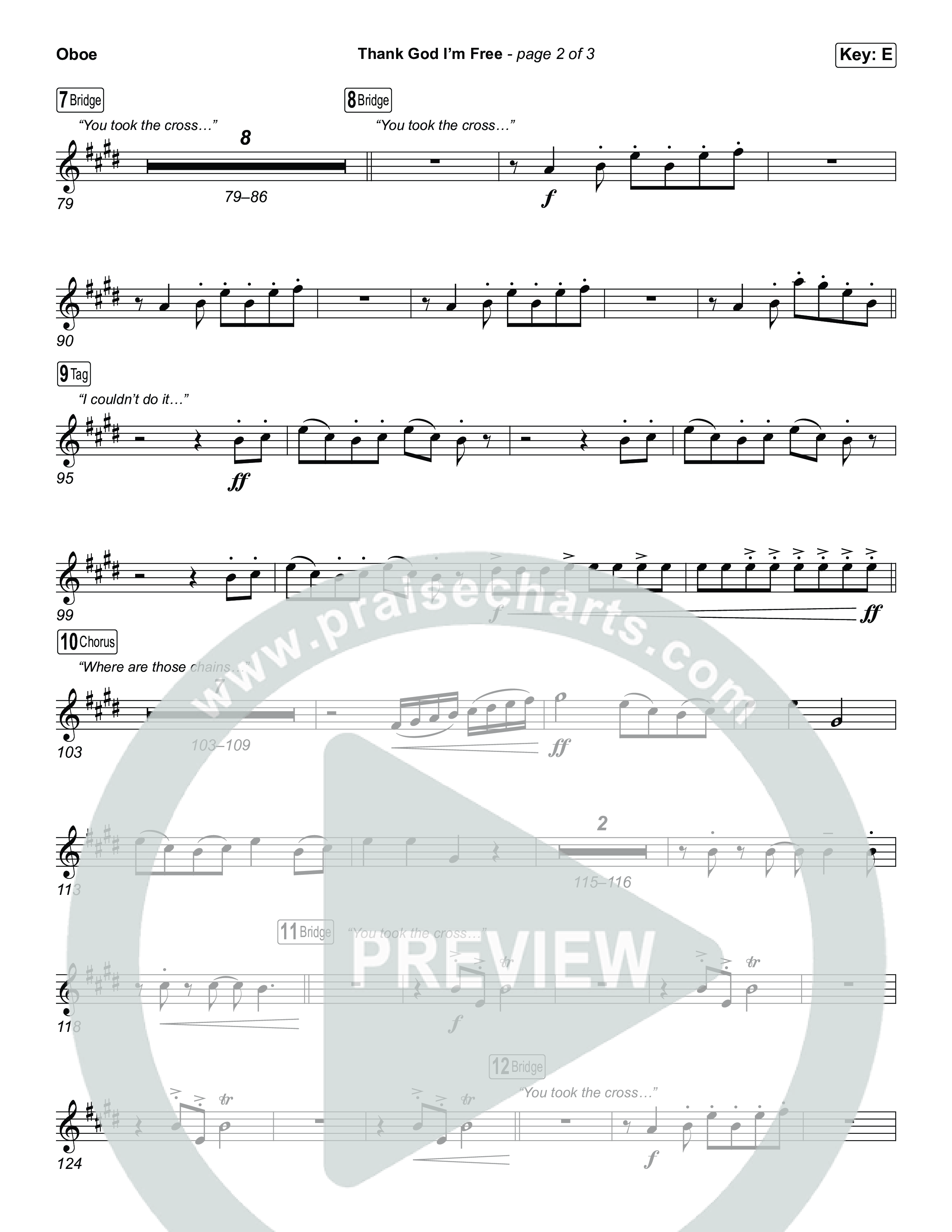 Thank God I'm Free (Choral Anthem SATB) Oboe (ELEVATION RHYTHM / Lizzie Morgan / Arr. Luke Gambill)