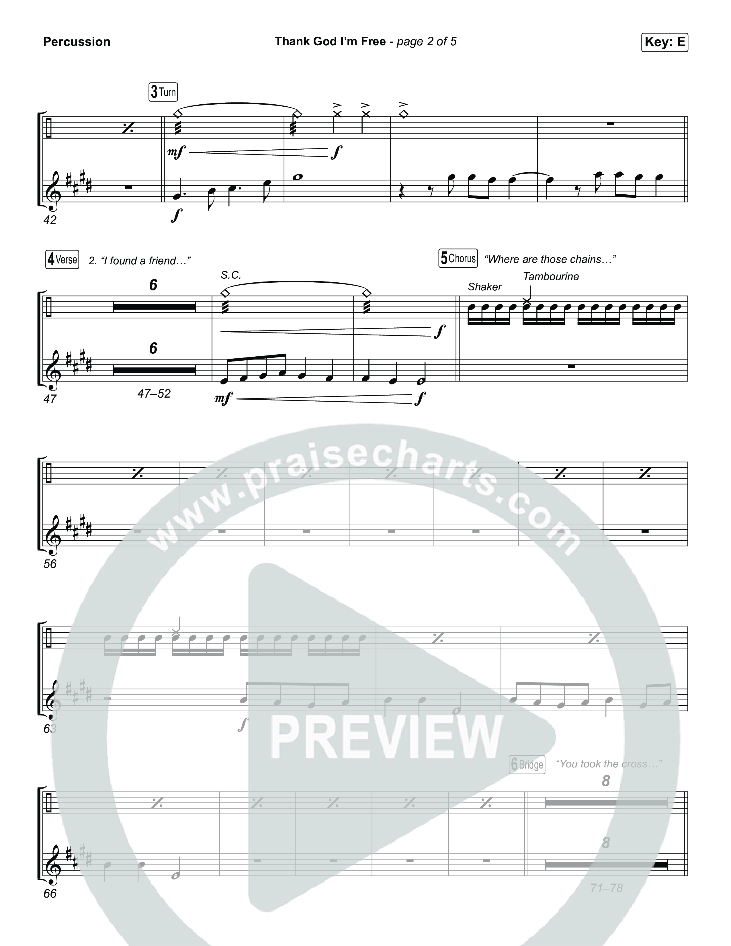 Thank God I'm Free (Choral Anthem SATB) Percussion (ELEVATION RHYTHM / Lizzie Morgan / Arr. Luke Gambill)