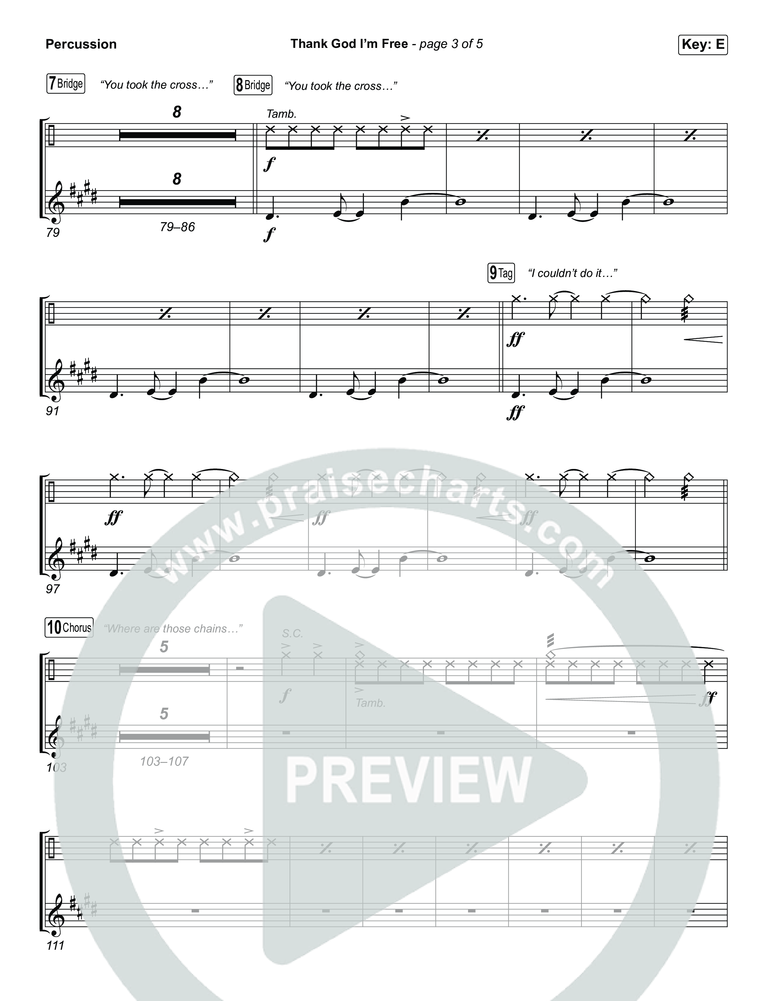 Thank God I'm Free (Choral Anthem SATB) Percussion (ELEVATION RHYTHM / Lizzie Morgan / Arr. Luke Gambill)