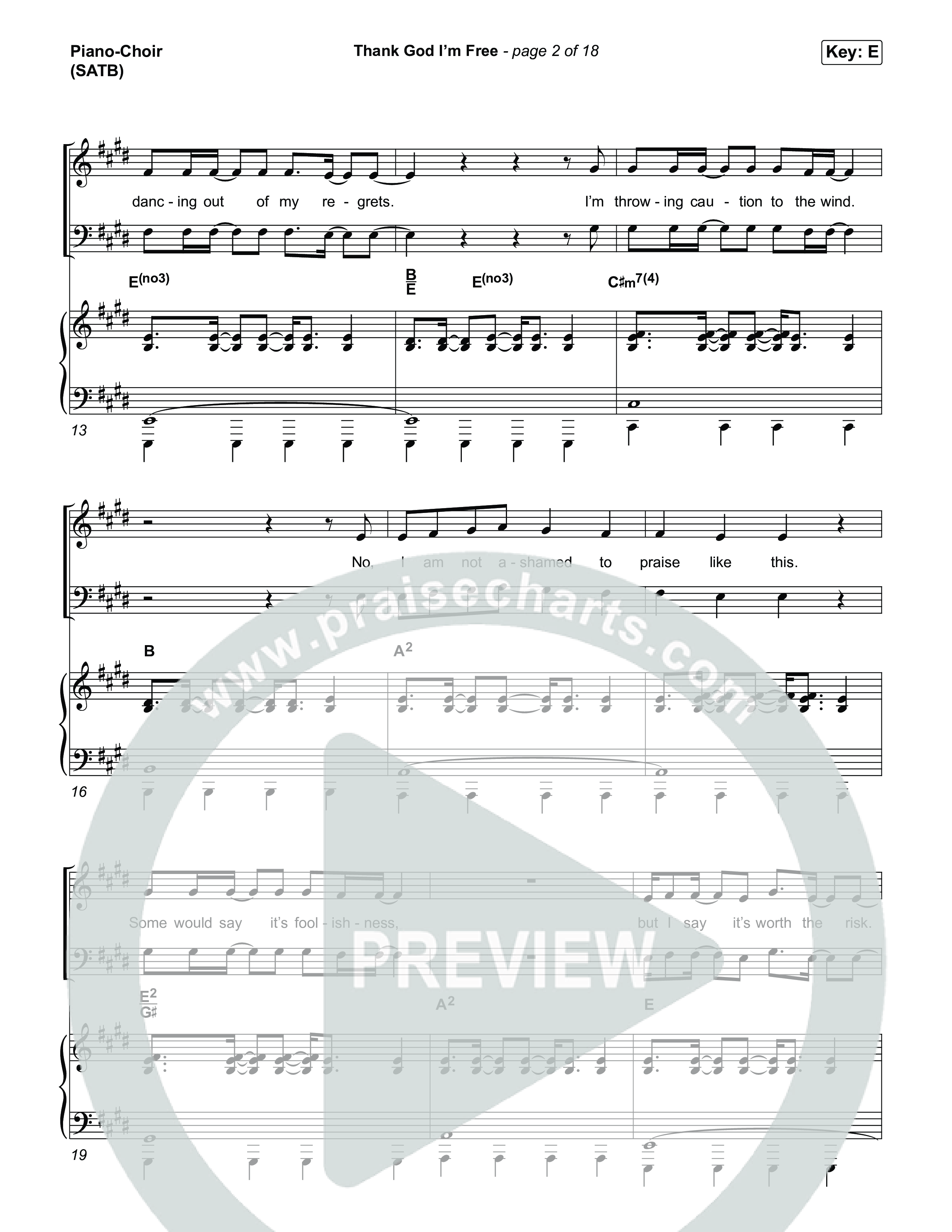 Thank God I'm Free (Choral Anthem SATB) Piano/Vocal (SATB) (ELEVATION RHYTHM / Lizzie Morgan / Arr. Luke Gambill)