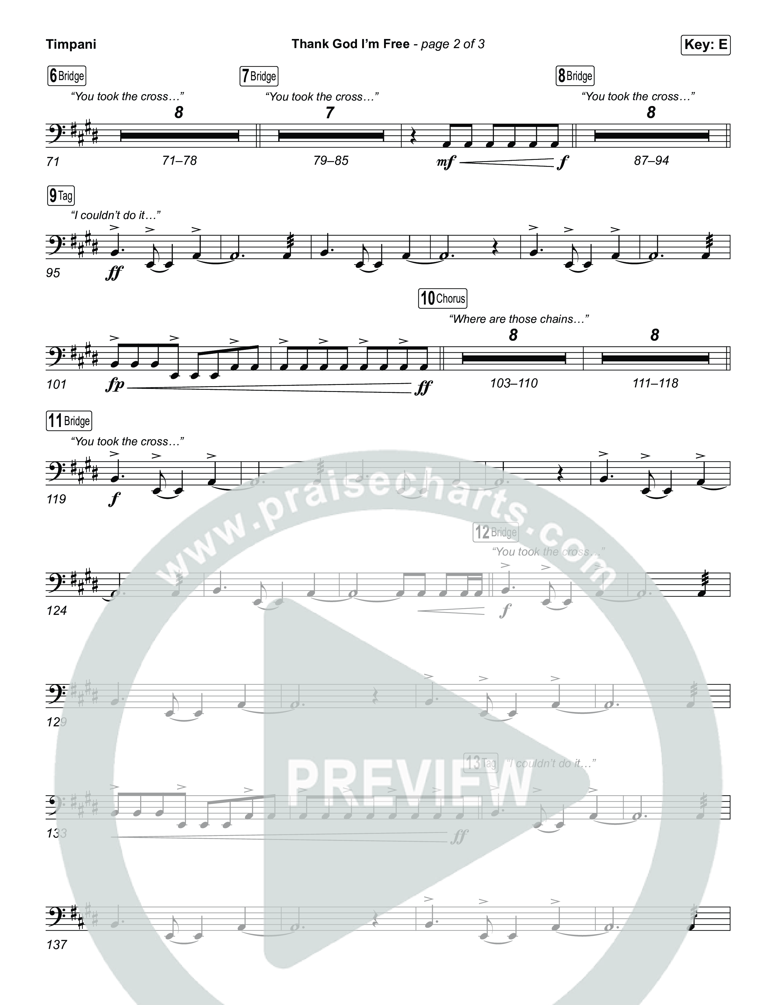 Thank God I'm Free (Choral Anthem SATB) Timpani (ELEVATION RHYTHM / Lizzie Morgan / Arr. Luke Gambill)