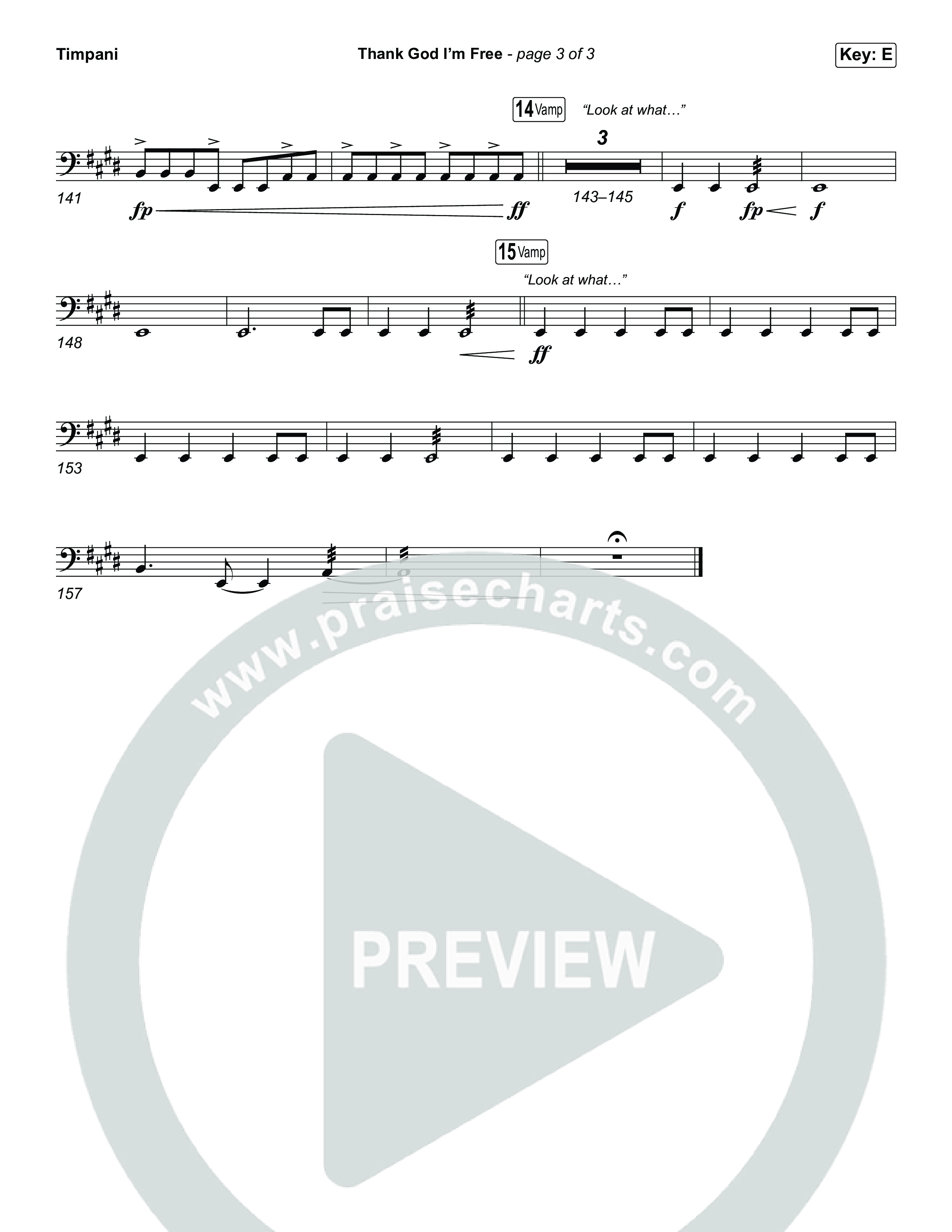 Thank God I'm Free (Choral Anthem SATB) Timpani (ELEVATION RHYTHM / Lizzie Morgan / Arr. Luke Gambill)