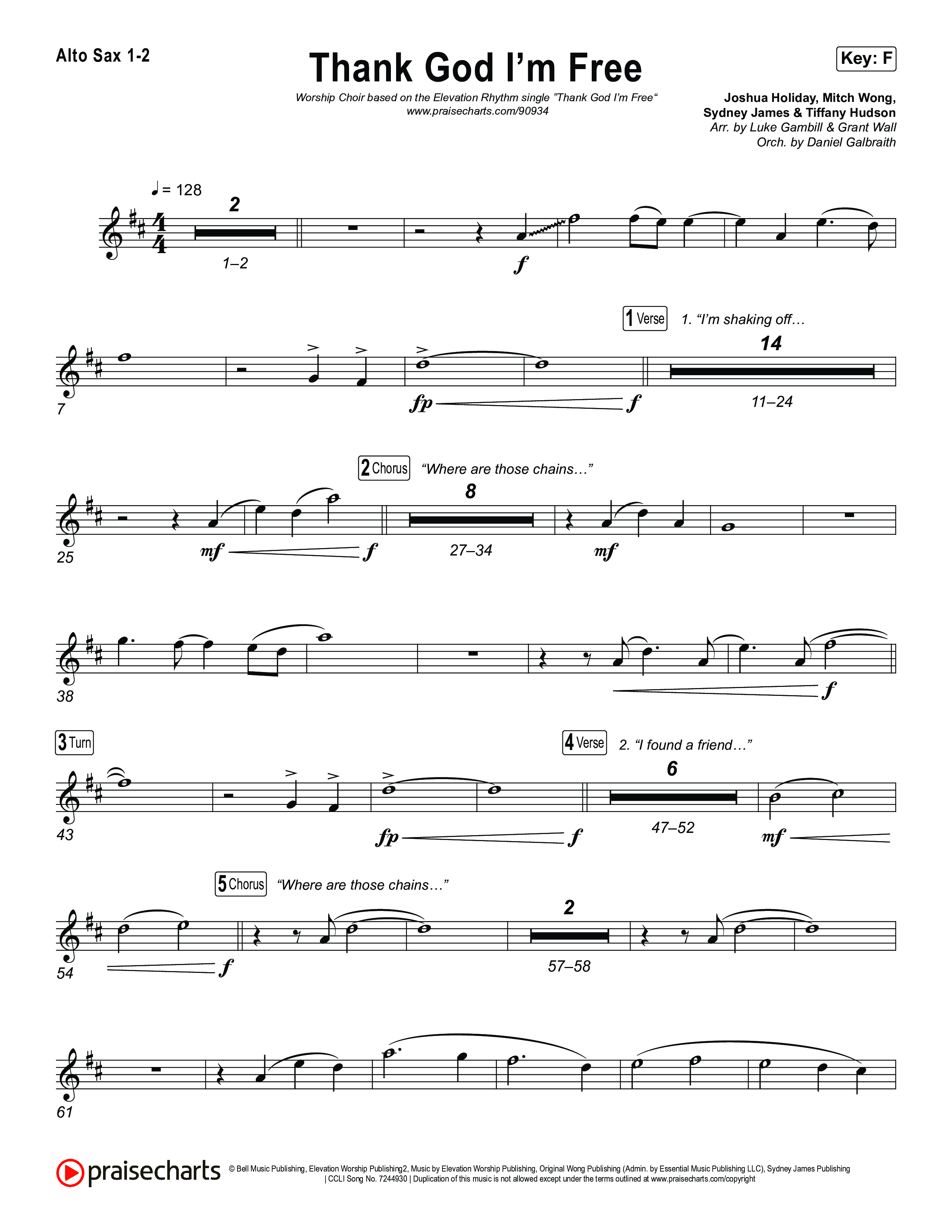 Thank God I'm Free (Worship Choir/SAB) Sax Pack (ELEVATION RHYTHM / Lizzie Morgan / Arr. Luke Gambill)