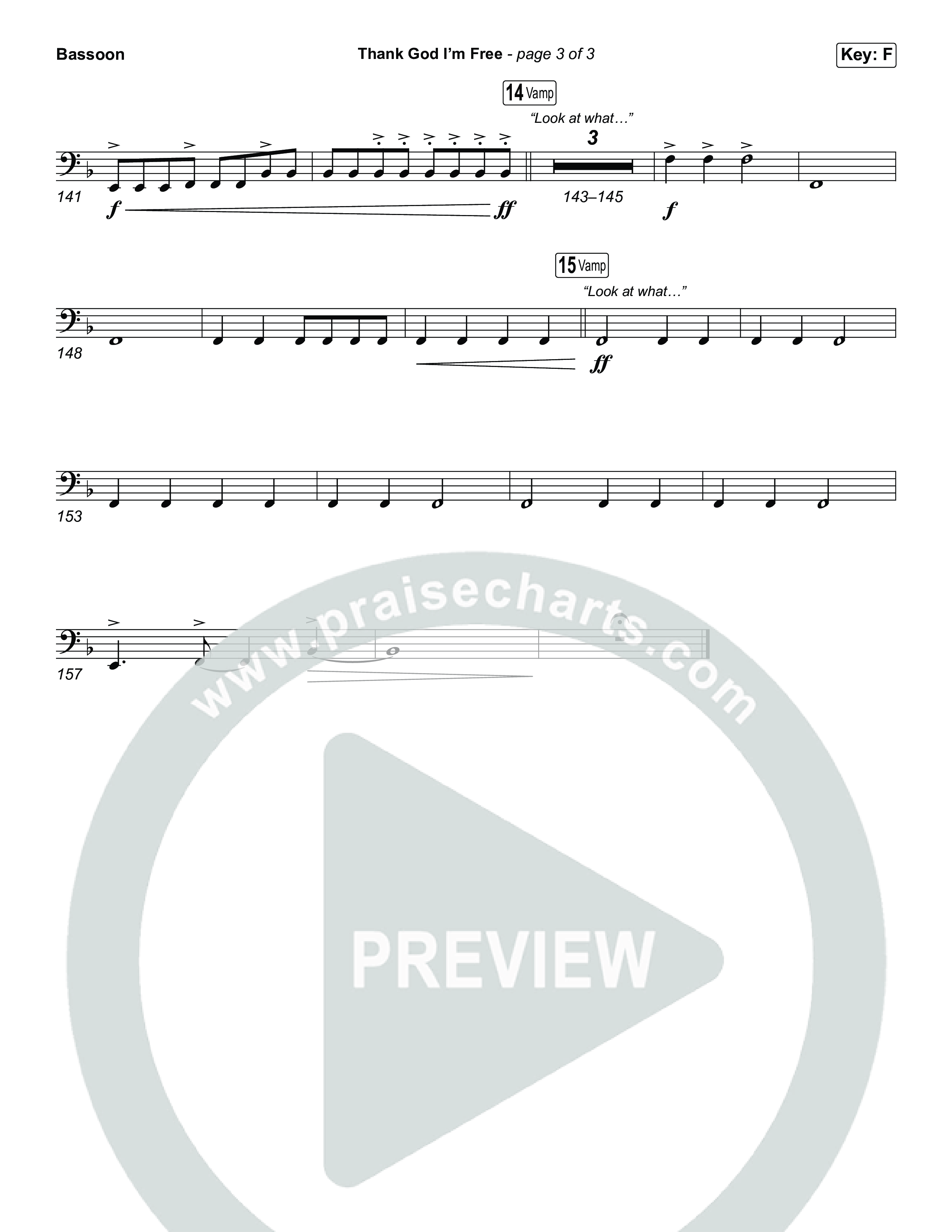 Thank God I'm Free (Worship Choir/SAB) Bassoon (ELEVATION RHYTHM / Lizzie Morgan / Arr. Luke Gambill)