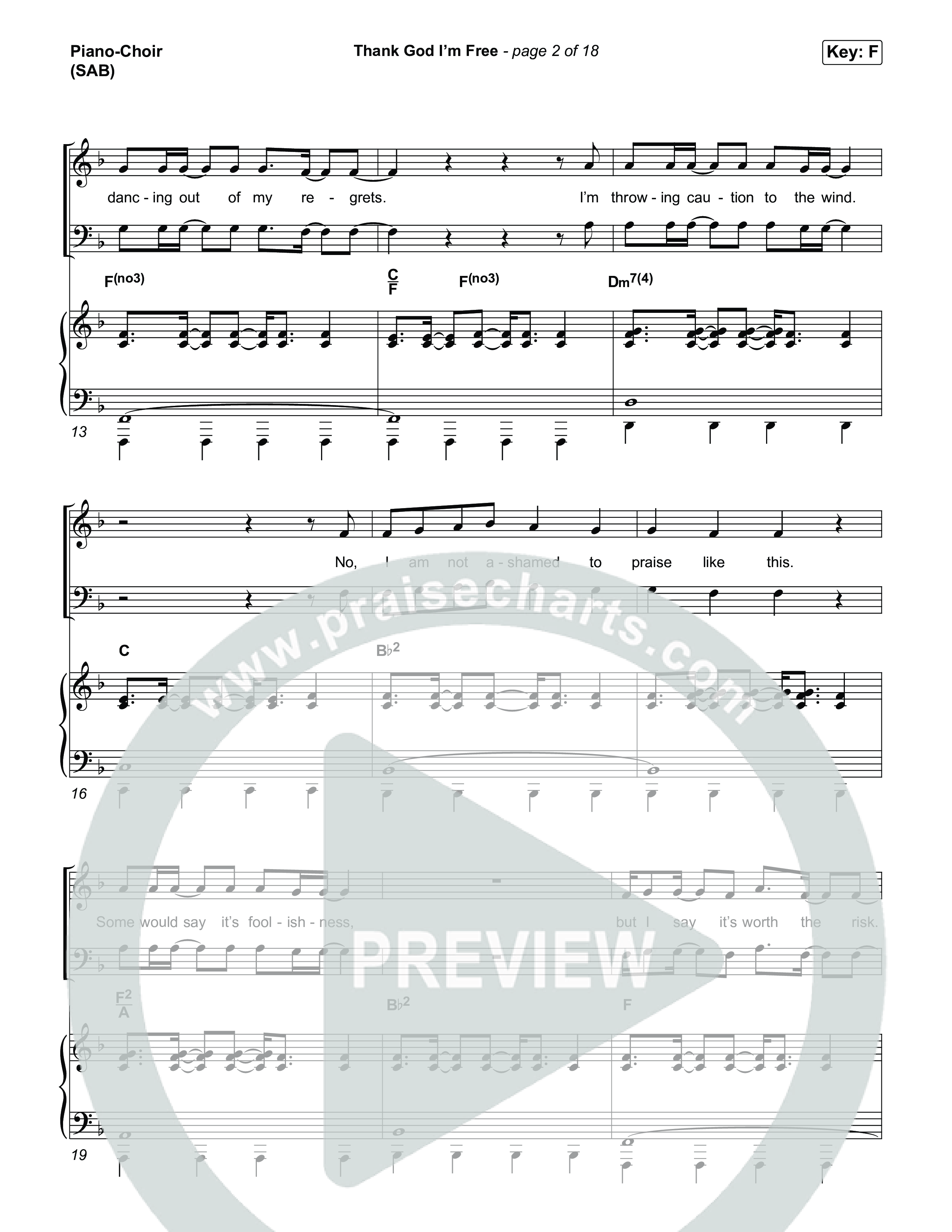 Thank God I'm Free (Worship Choir/SAB) Piano/Choir (SAB) (ELEVATION RHYTHM / Lizzie Morgan / Arr. Luke Gambill)