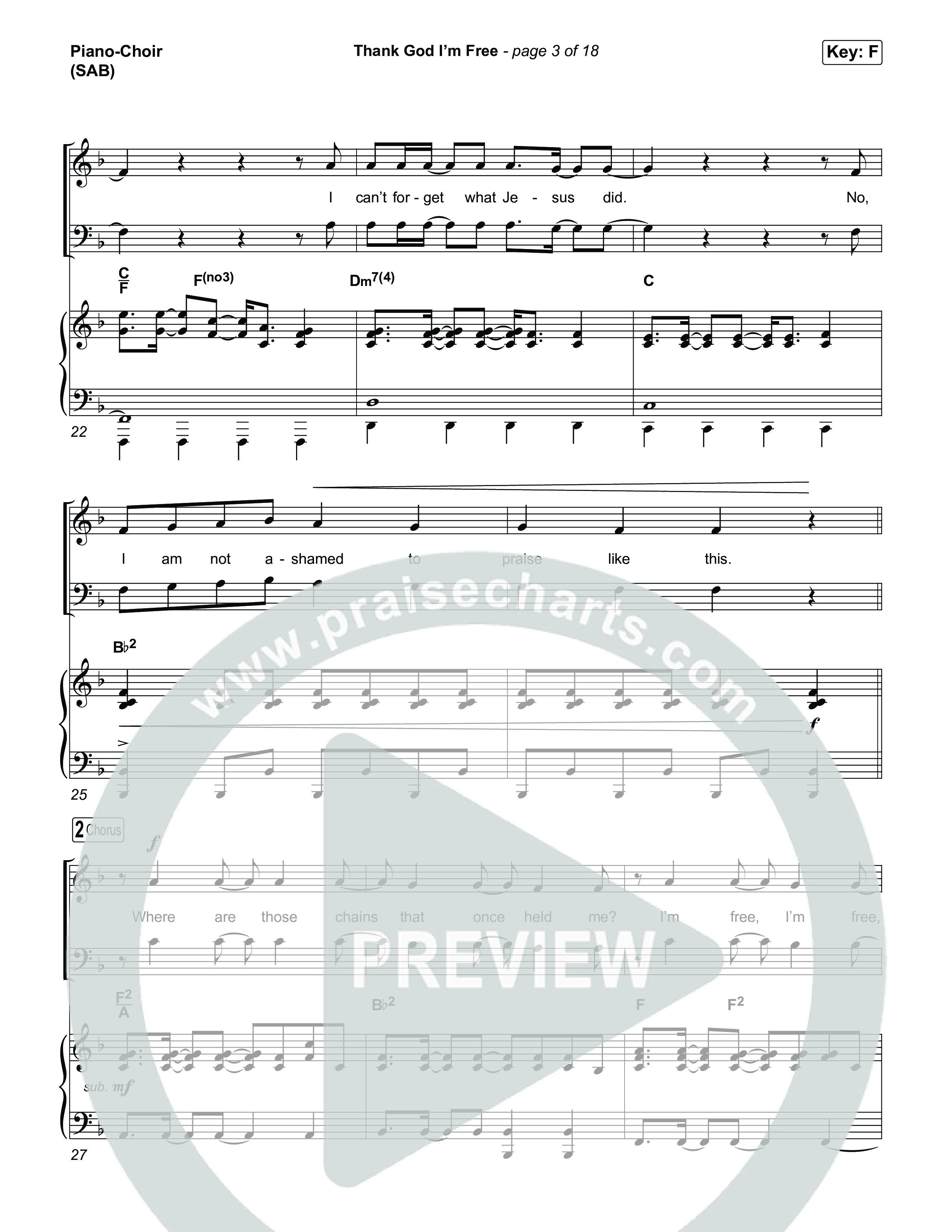 Thank God I'm Free (Worship Choir/SAB) Piano/Choir (SAB) (ELEVATION RHYTHM / Lizzie Morgan / Arr. Luke Gambill)