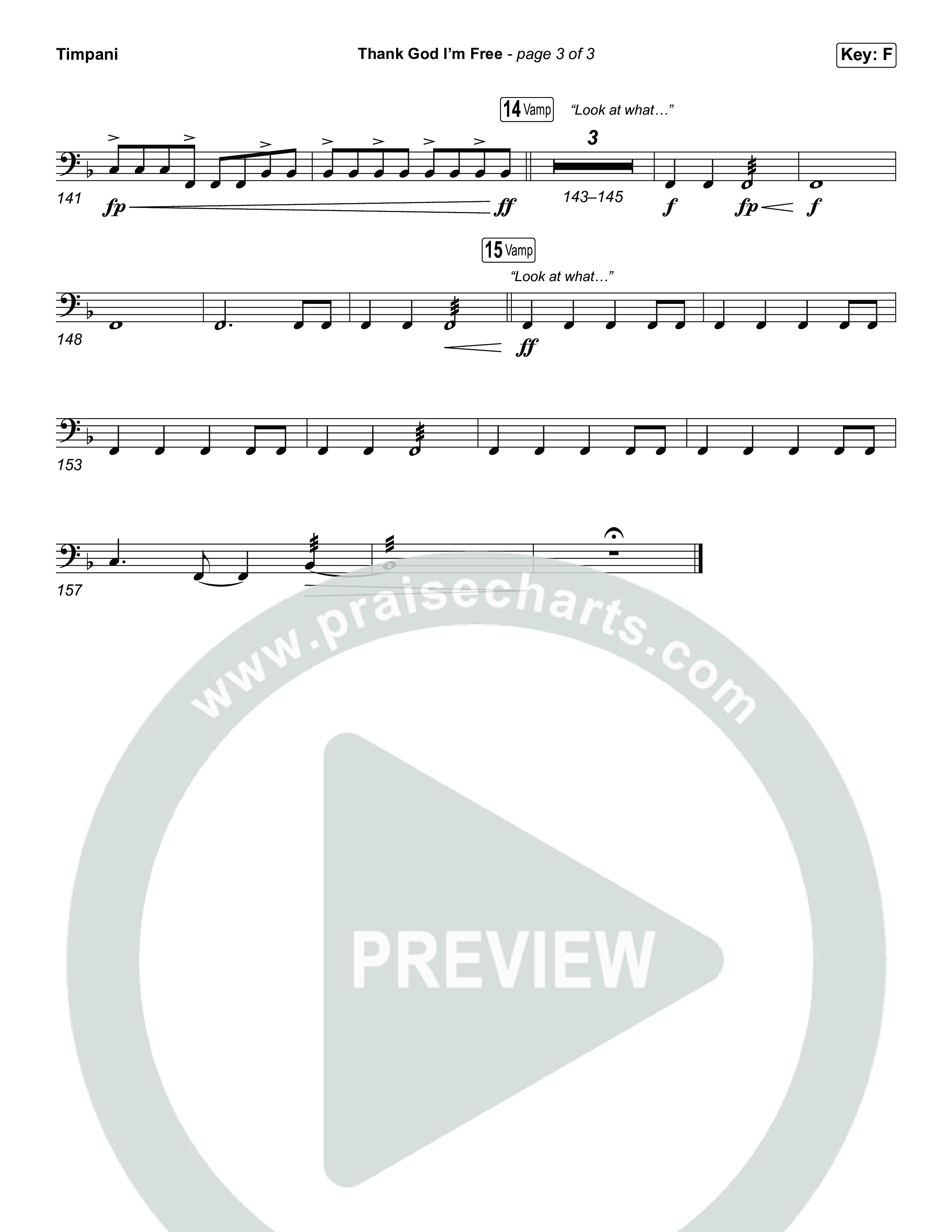 Thank God I'm Free (Worship Choir/SAB) Timpani (ELEVATION RHYTHM / Lizzie Morgan / Arr. Luke Gambill)