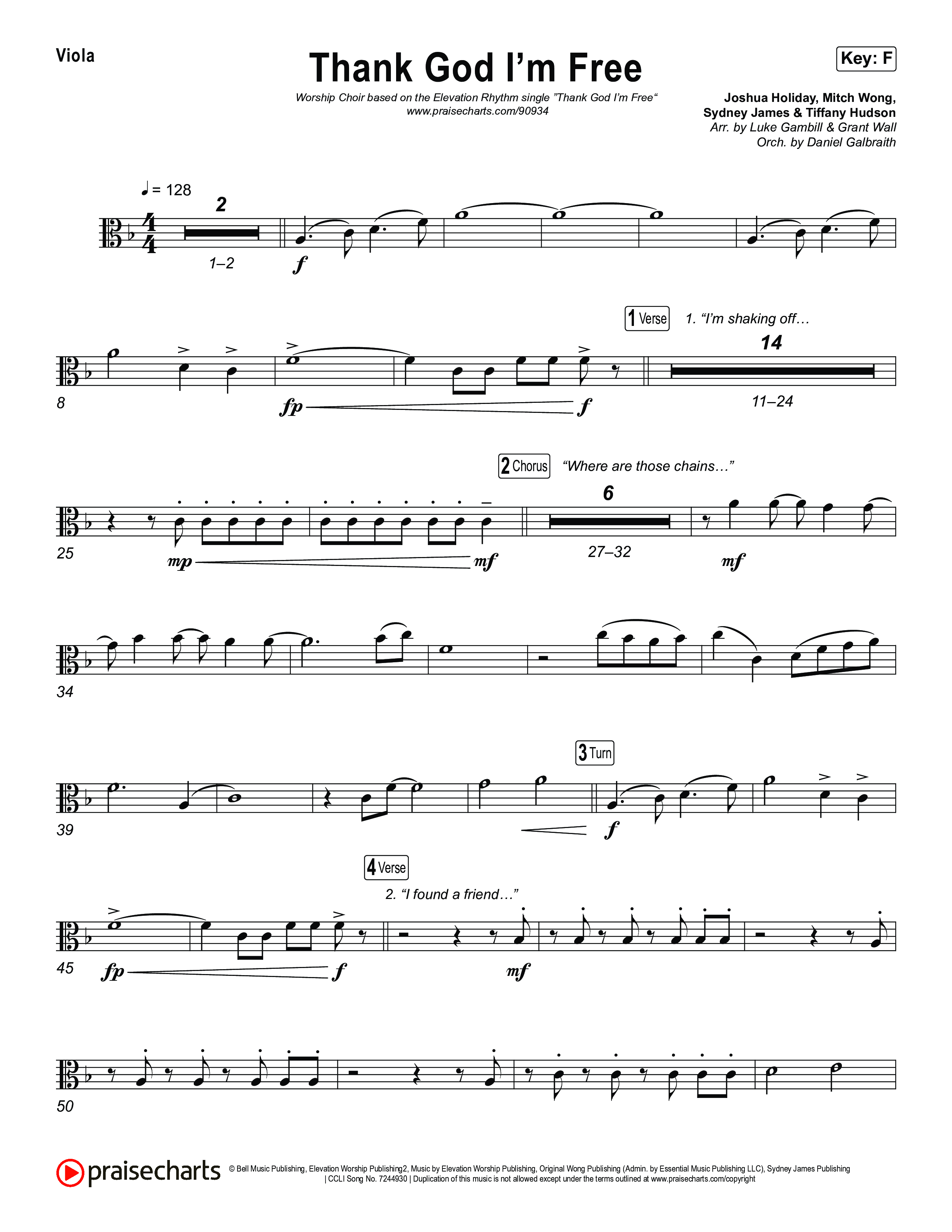 Thank God I'm Free (Worship Choir/SAB) Viola (ELEVATION RHYTHM / Lizzie Morgan / Arr. Luke Gambill)