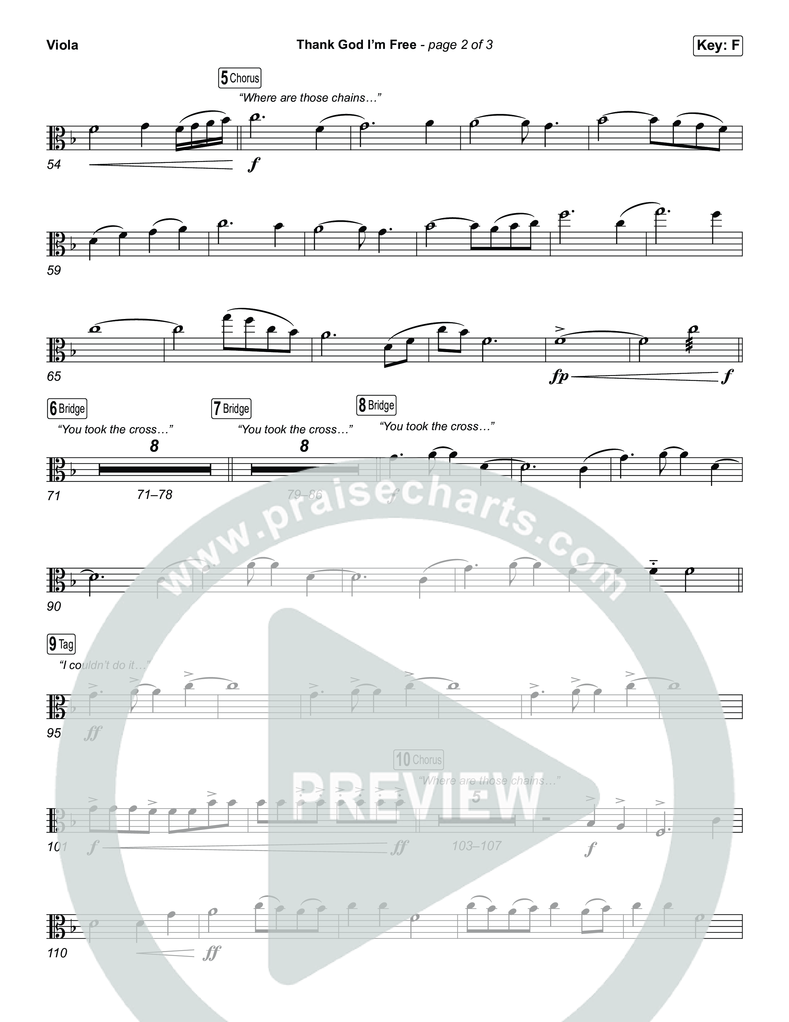 Thank God I'm Free (Worship Choir/SAB) Viola (ELEVATION RHYTHM / Lizzie Morgan / Arr. Luke Gambill)