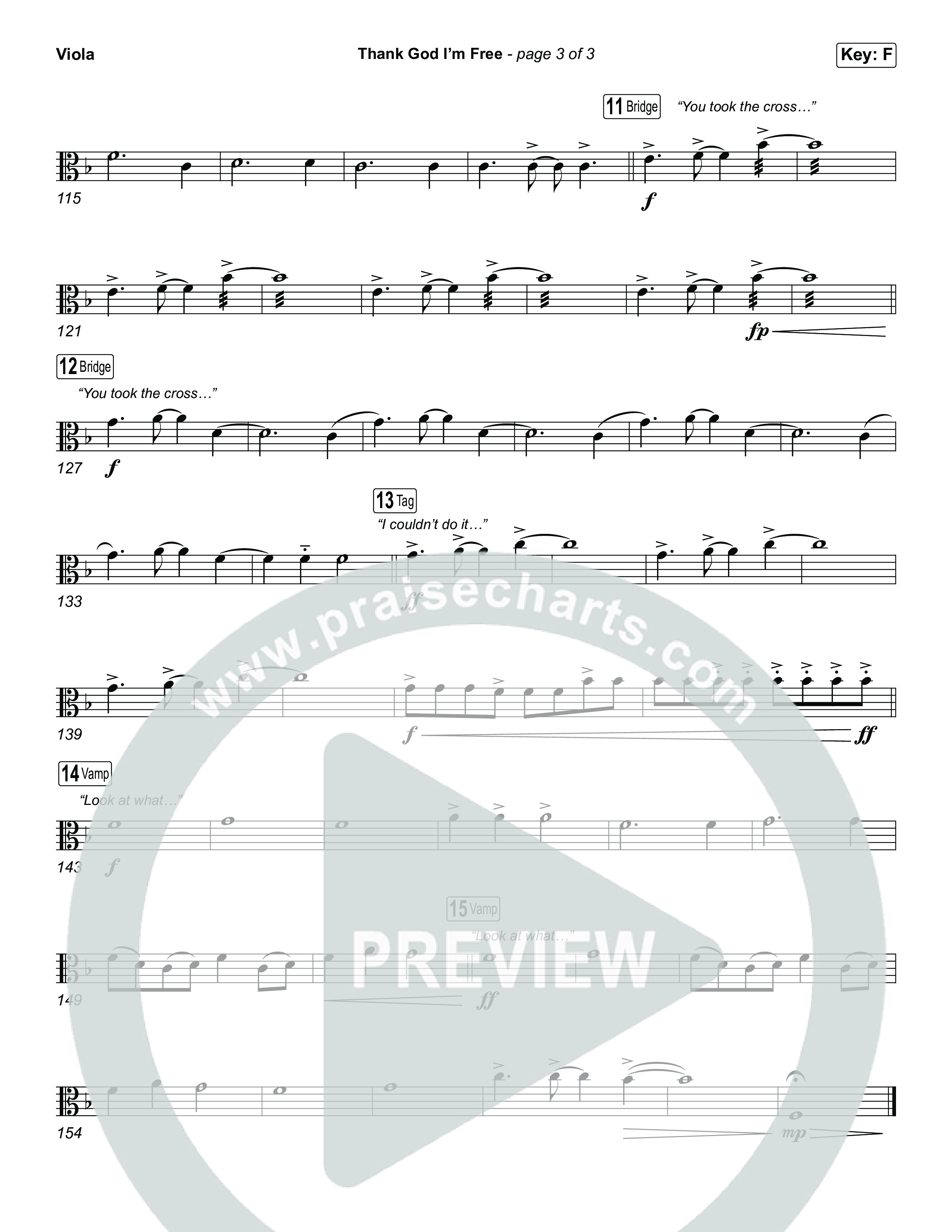Thank God I'm Free (Worship Choir/SAB) Viola (ELEVATION RHYTHM / Lizzie Morgan / Arr. Luke Gambill)