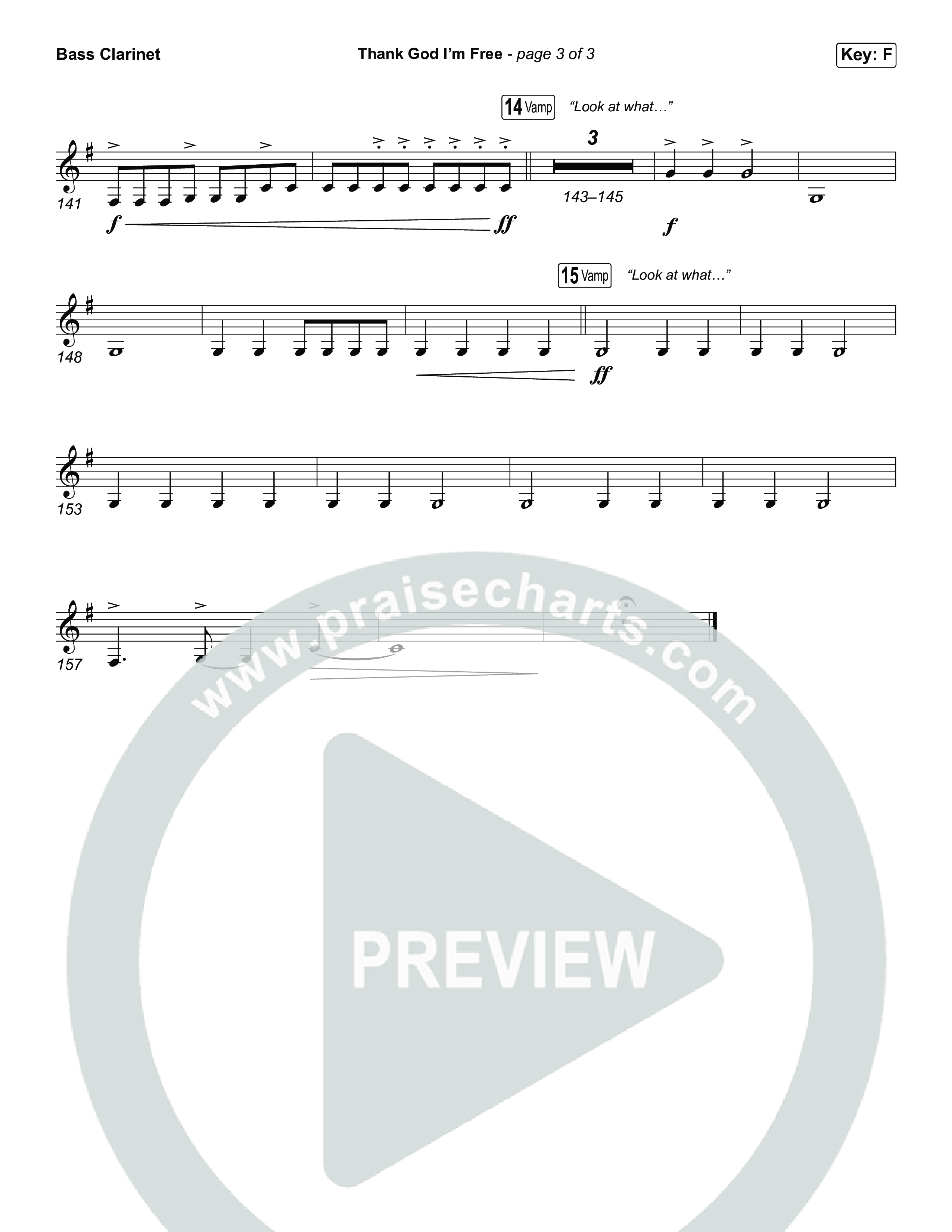 Thank God I'm Free (Unison/2-Part) Bass Clarinet (ELEVATION RHYTHM / Lizzie Morgan / Arr. Luke Gambill)