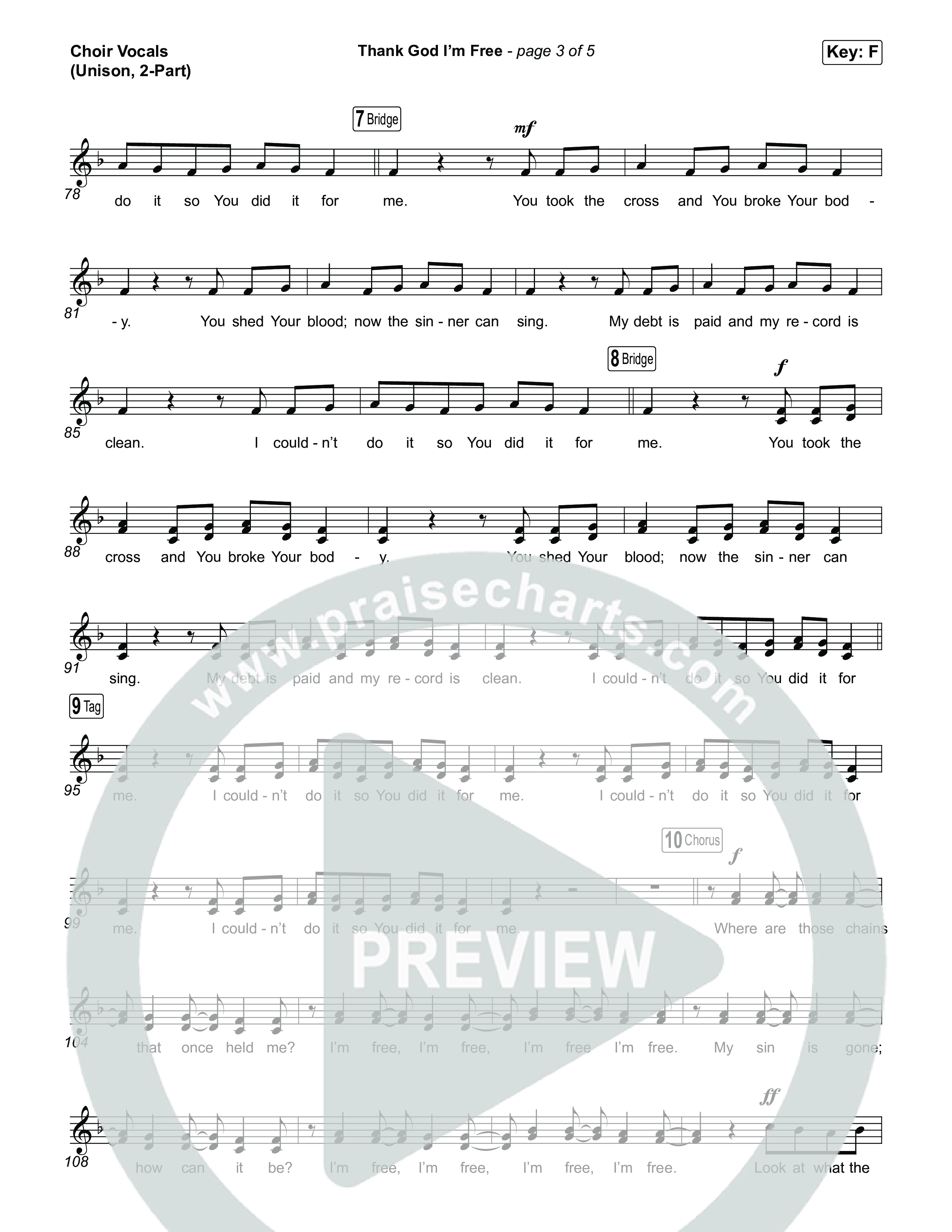 Thank God I'm Free (Unison/2-Part) Choir Vocals (Uni/2-Part) (ELEVATION RHYTHM / Lizzie Morgan / Arr. Luke Gambill)