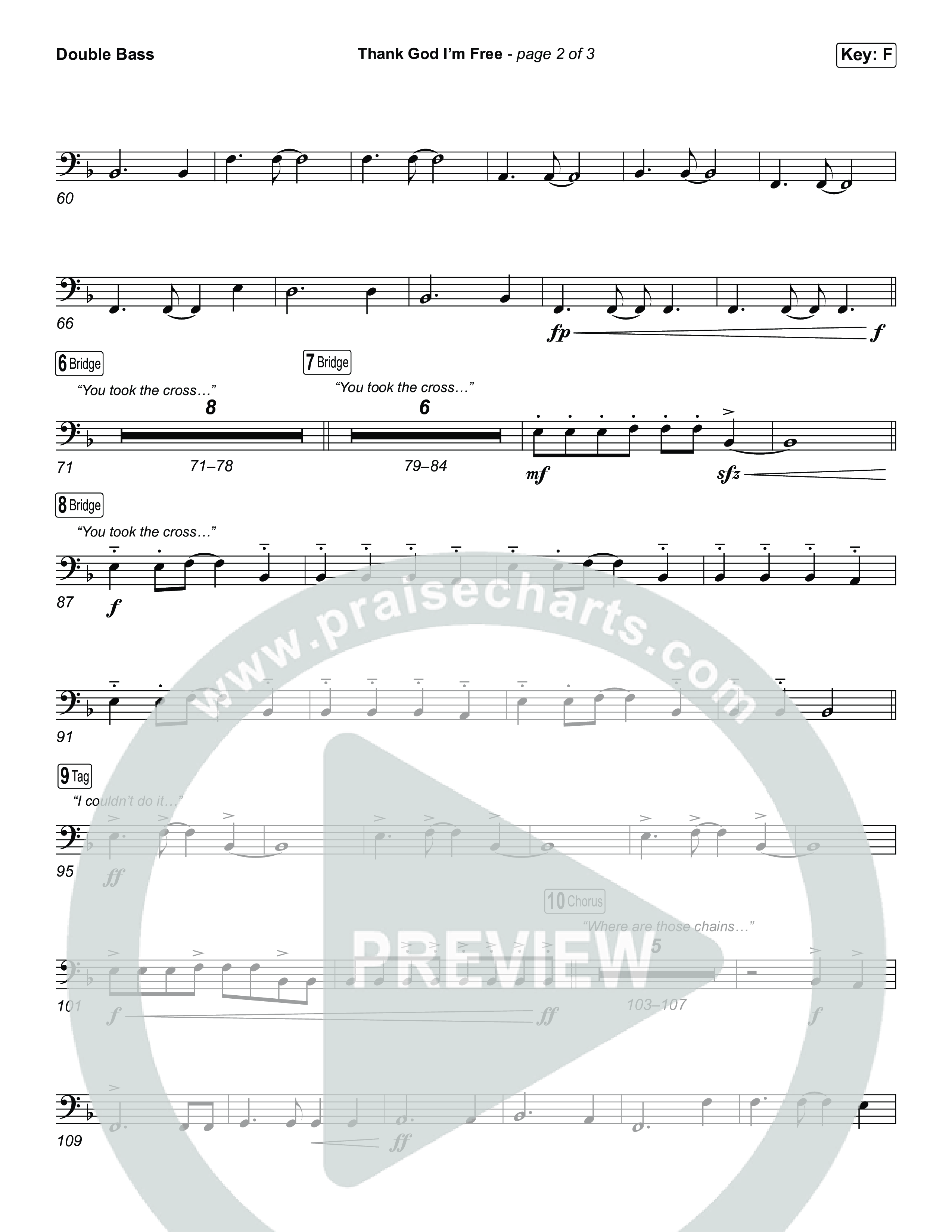 Thank God I'm Free (Unison/2-Part) Double Bass (ELEVATION RHYTHM / Lizzie Morgan / Arr. Luke Gambill)