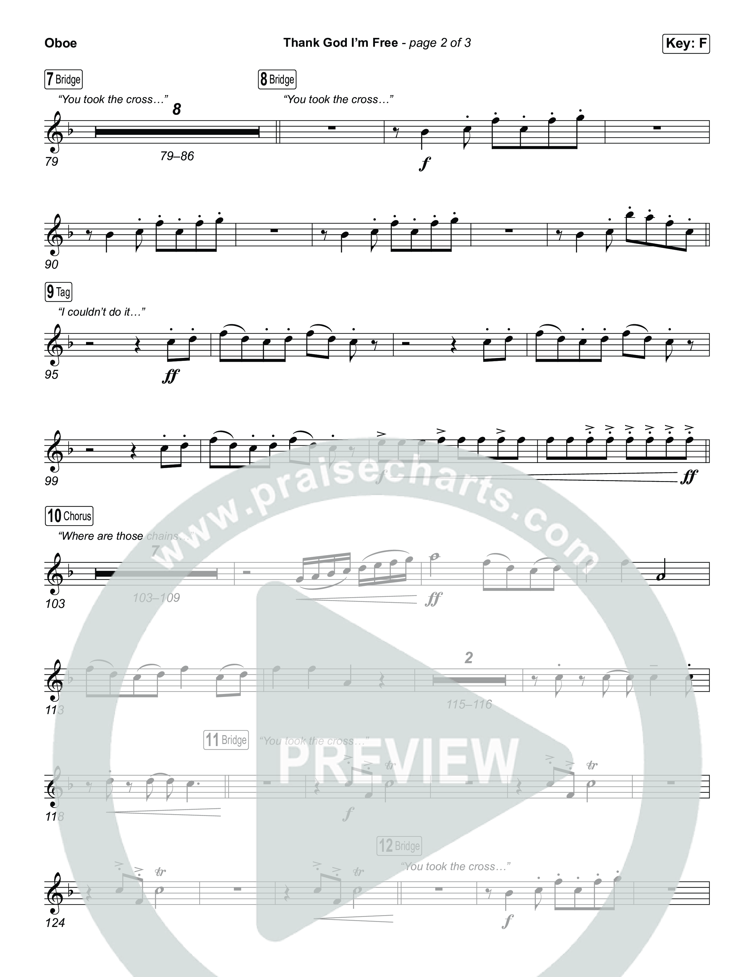 Thank God I'm Free (Unison/2-Part) Oboe (ELEVATION RHYTHM / Lizzie Morgan / Arr. Luke Gambill)