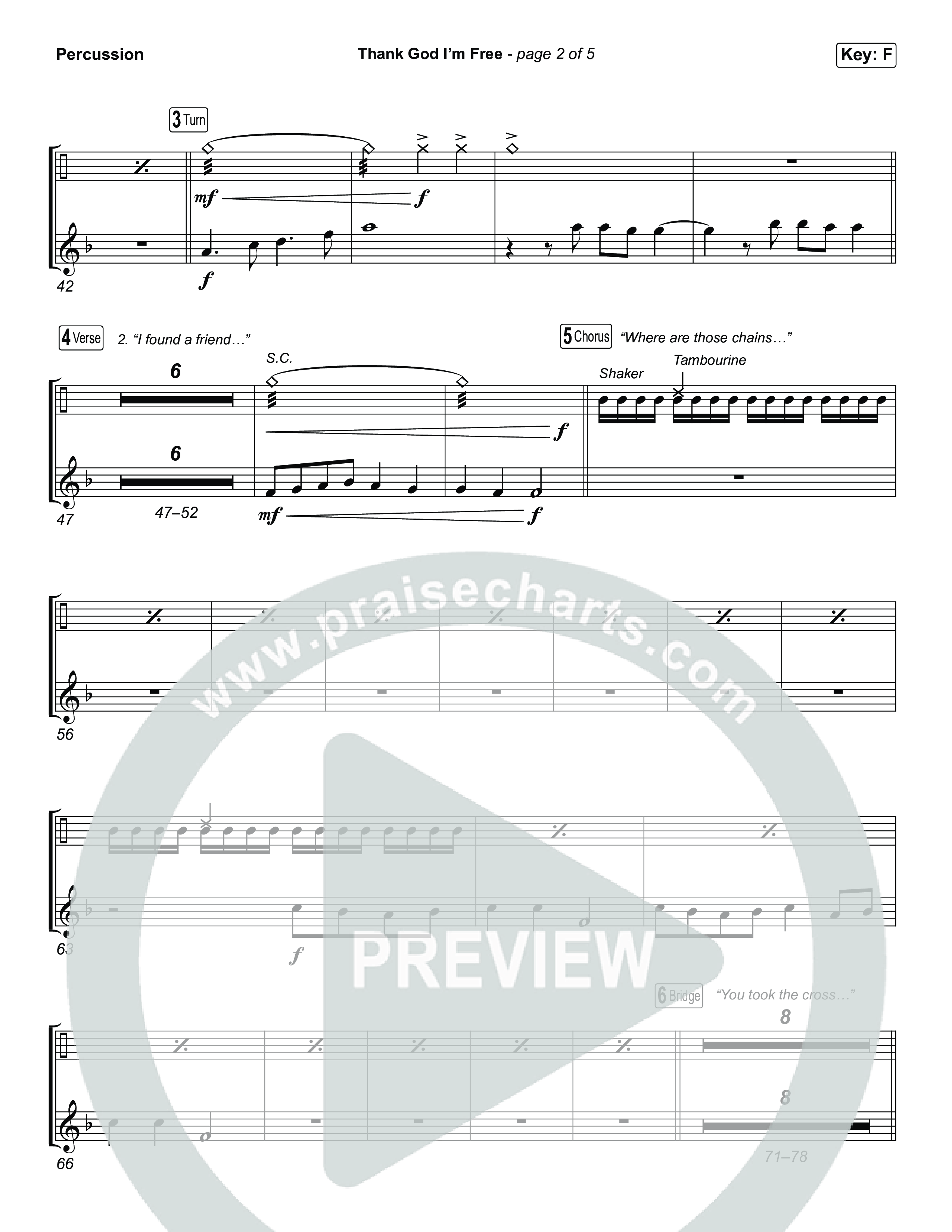 Thank God I'm Free (Unison/2-Part) Percussion (ELEVATION RHYTHM / Lizzie Morgan / Arr. Luke Gambill)