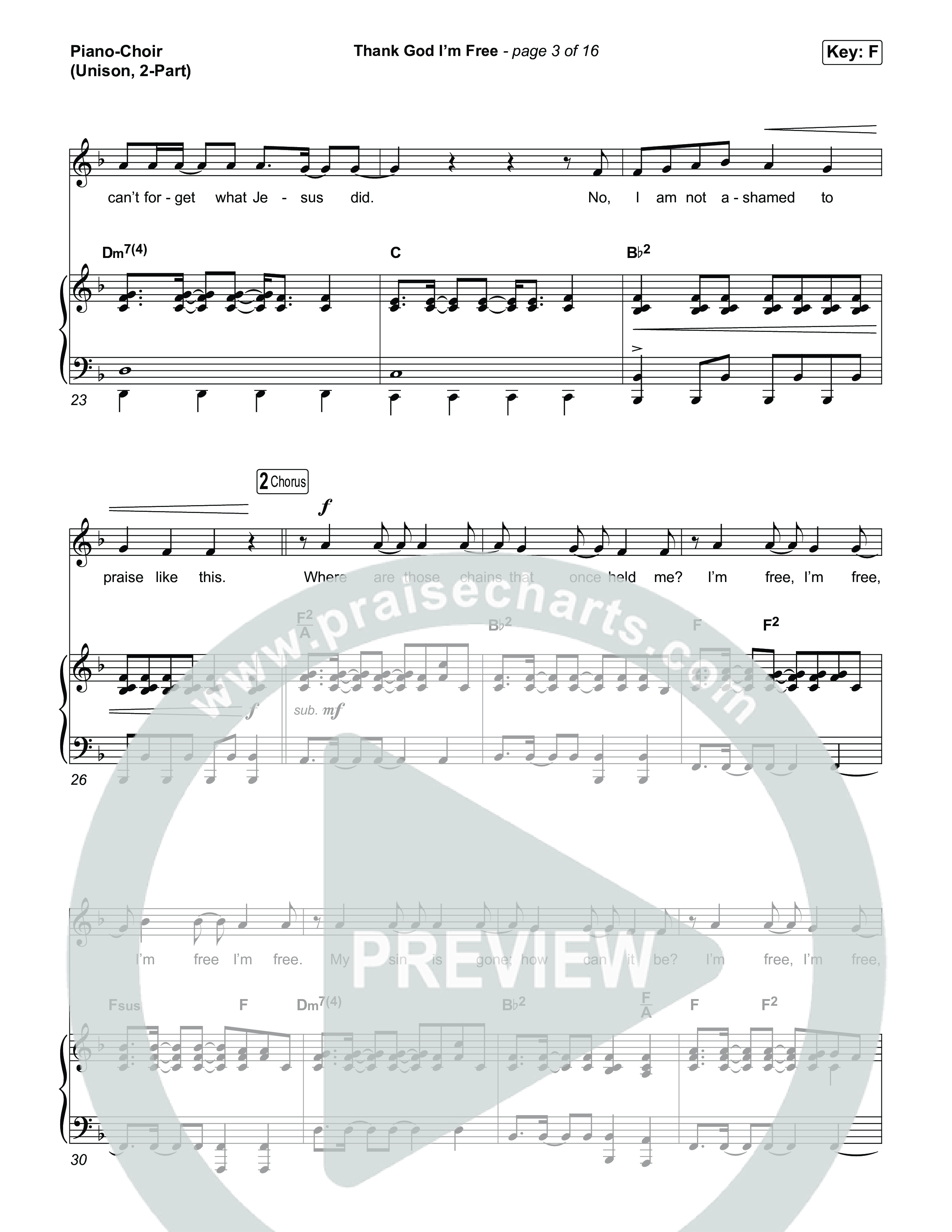 Thank God I'm Free (Unison/2-Part) Piano/Choir  (Uni/2-Part) (ELEVATION RHYTHM / Lizzie Morgan / Arr. Luke Gambill)