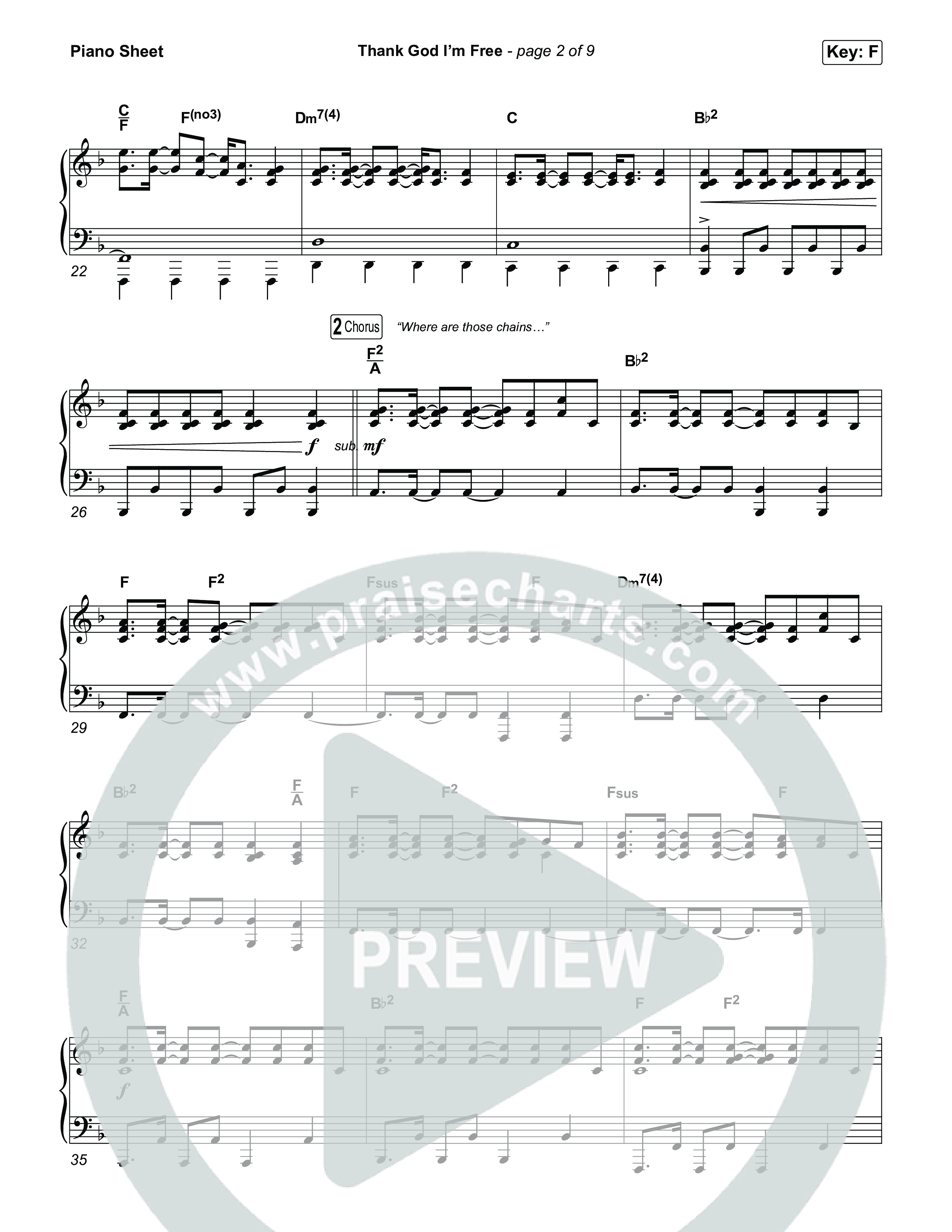 Thank God I'm Free (Unison/2-Part) Piano Sheet (ELEVATION RHYTHM / Lizzie Morgan / Arr. Luke Gambill)