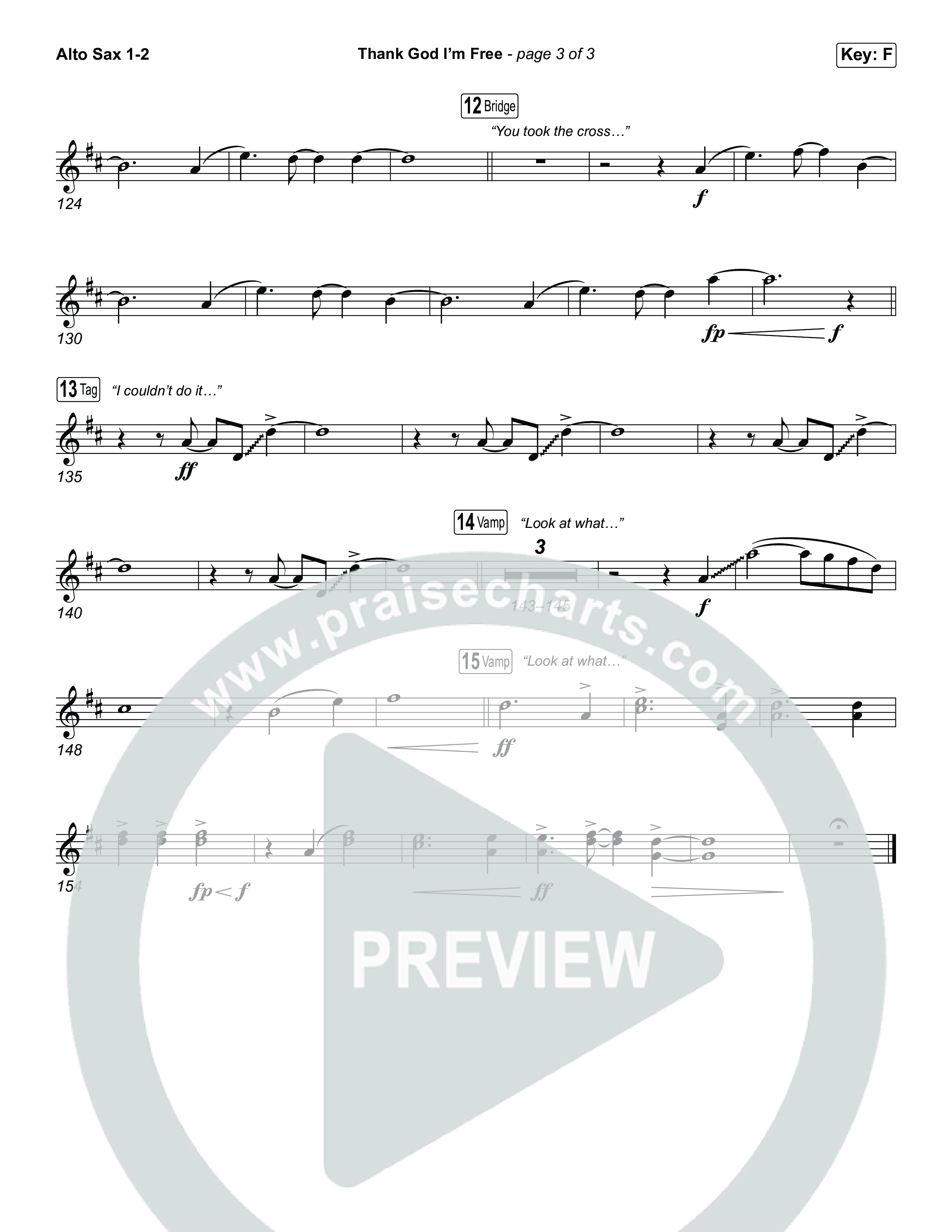 Thank God I'm Free (Sing It Now) Alto Sax 1/2 (ELEVATION RHYTHM / Lizzie Morgan / Arr. Luke Gambill)