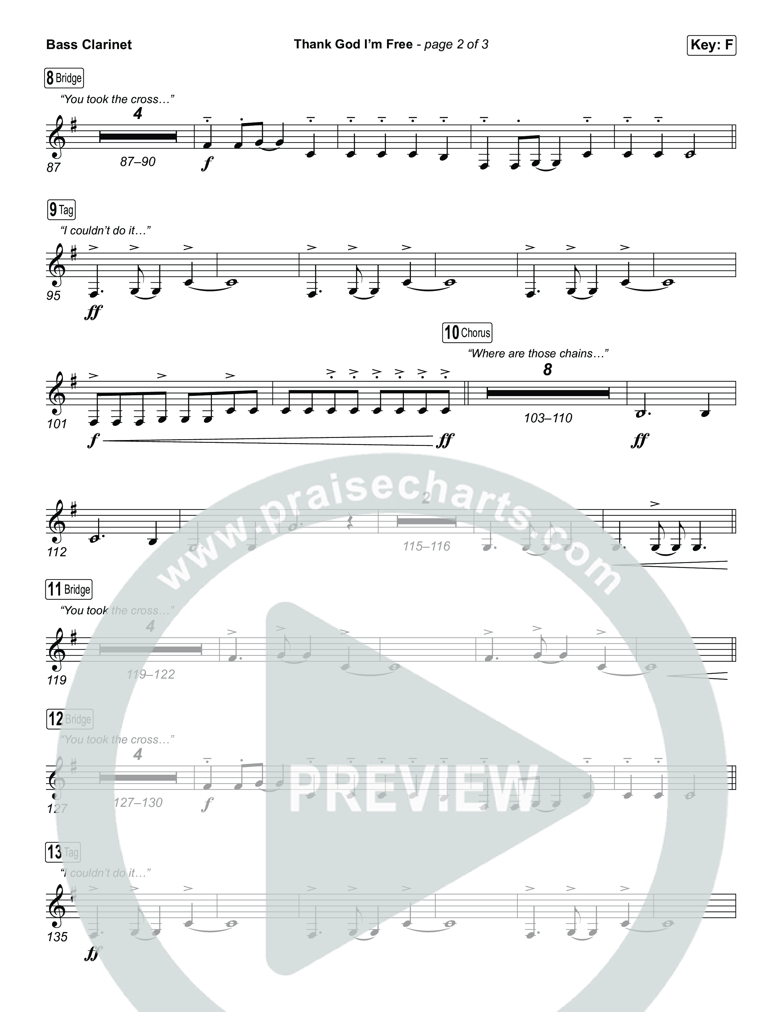 Thank God I'm Free (Sing It Now) Bass Clarinet (ELEVATION RHYTHM / Lizzie Morgan / Arr. Luke Gambill)