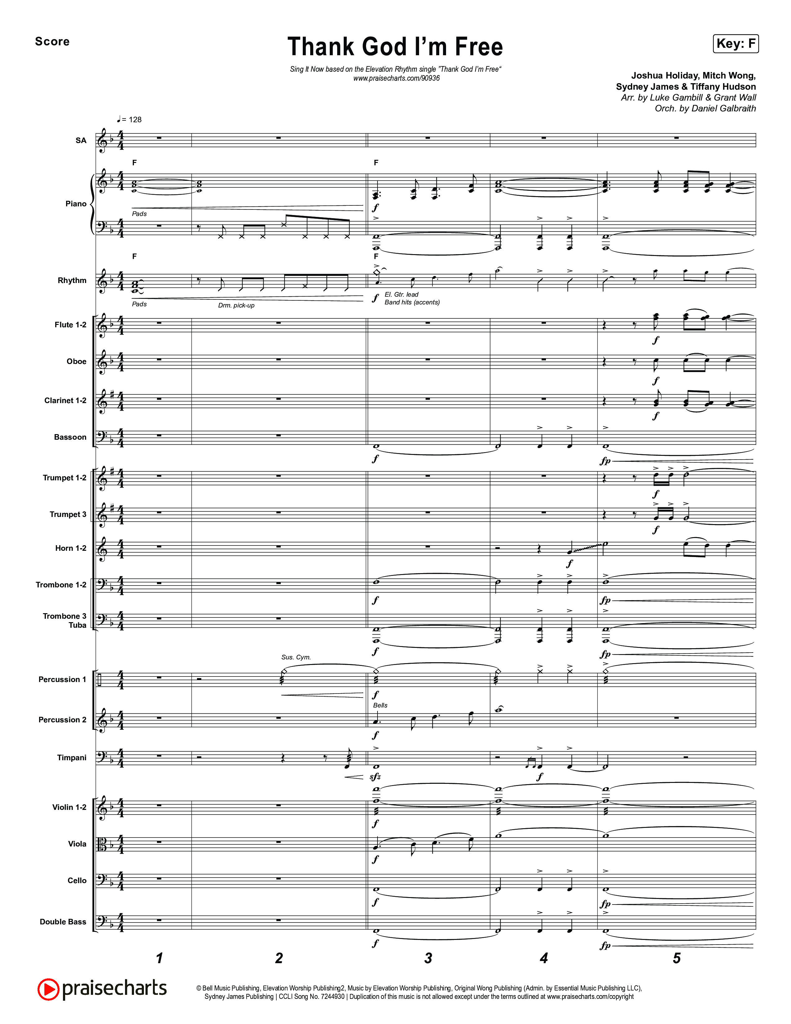 Thank God I'm Free (Sing It Now) Orchestration (ELEVATION RHYTHM / Lizzie Morgan / Arr. Luke Gambill)