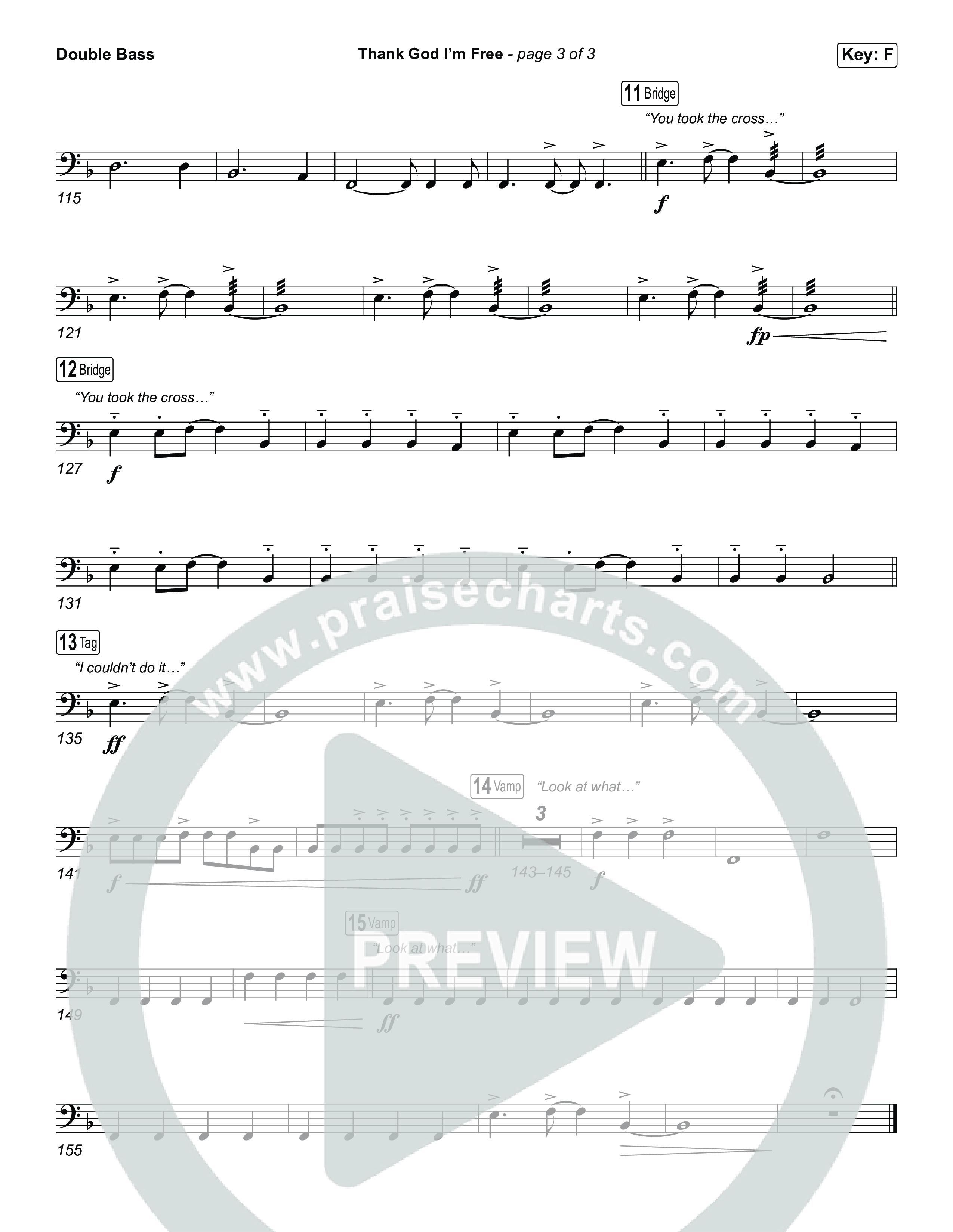 Thank God I'm Free (Sing It Now) Double Bass (ELEVATION RHYTHM / Lizzie Morgan / Arr. Luke Gambill)