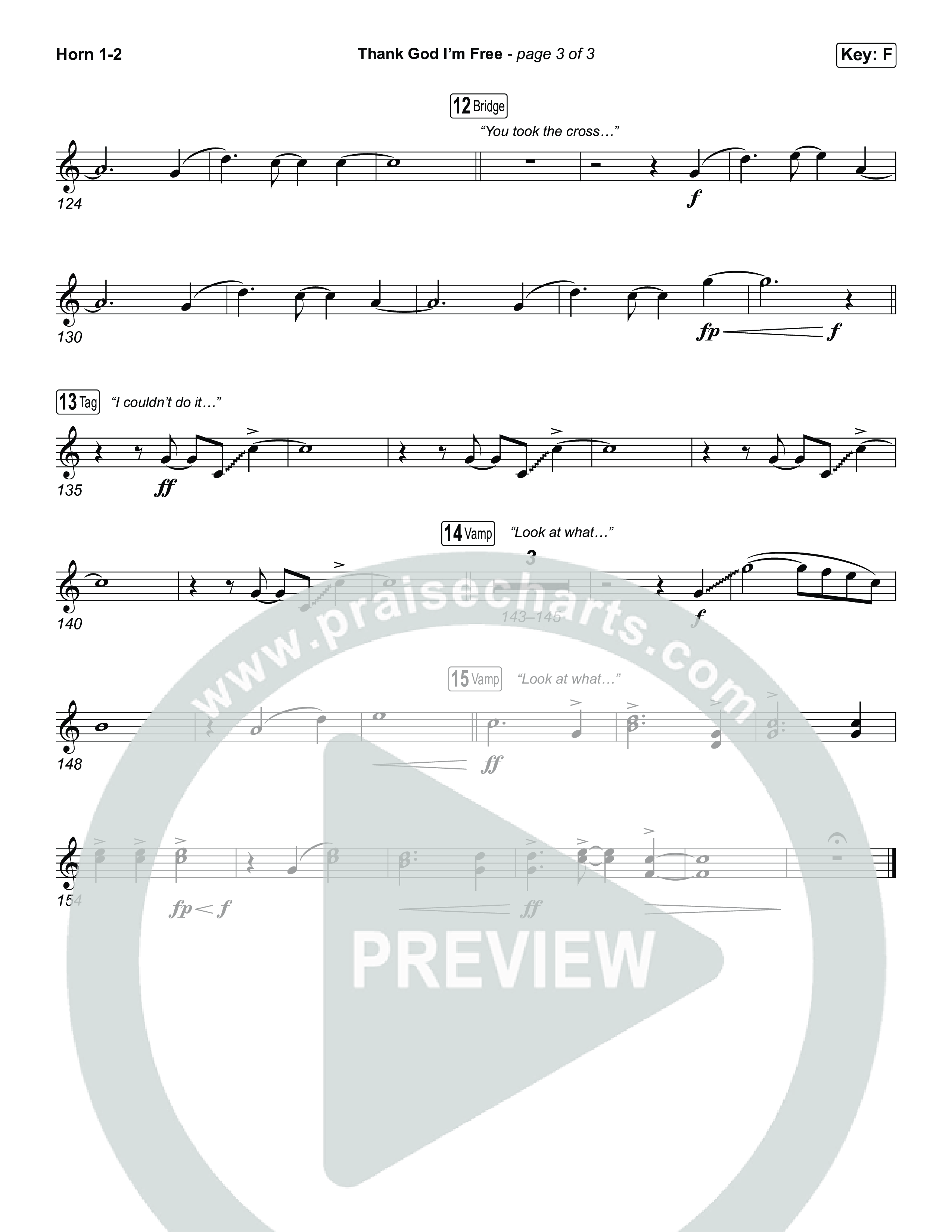 Thank God I'm Free (Sing It Now) French Horn 1/2 (ELEVATION RHYTHM / Lizzie Morgan / Arr. Luke Gambill)