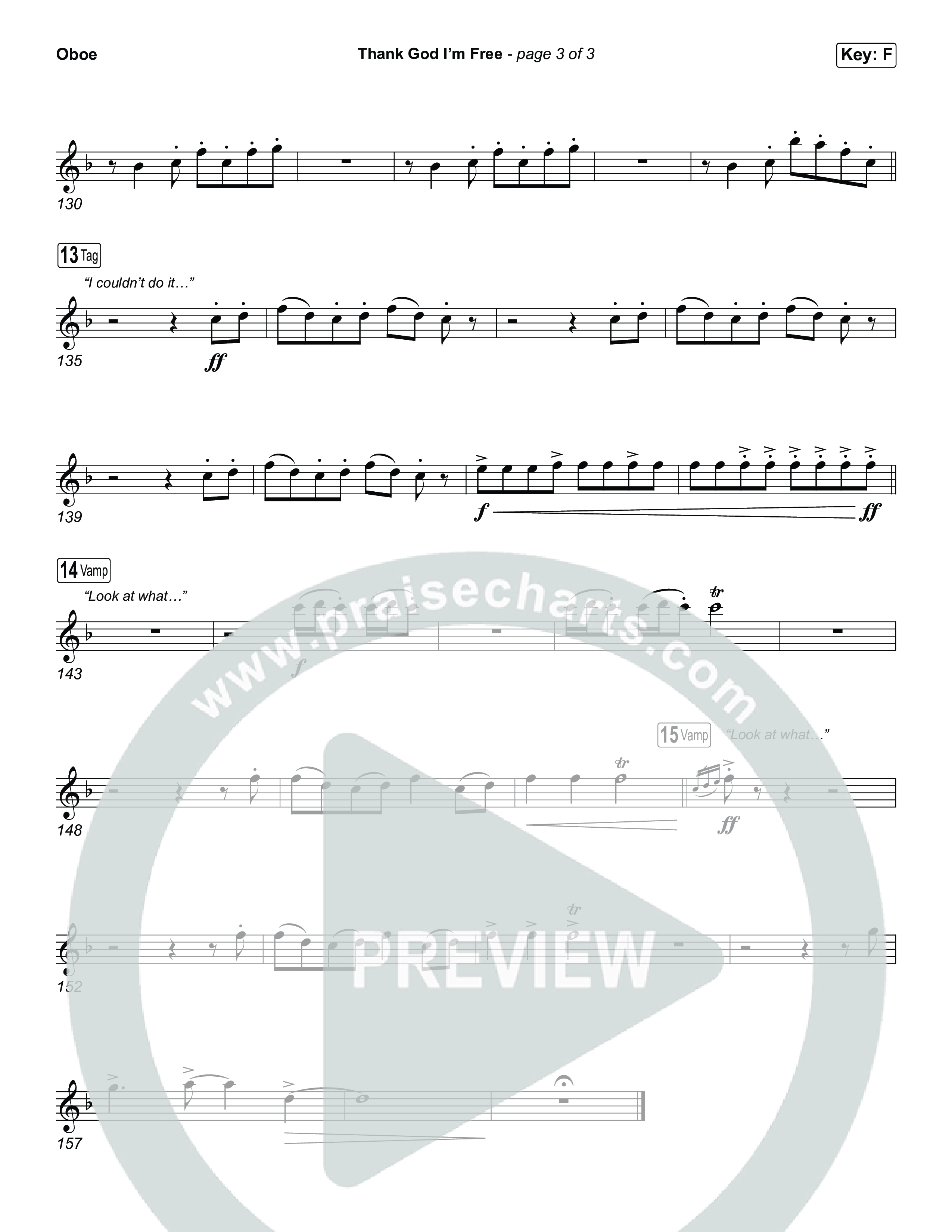 Thank God I'm Free (Sing It Now) Oboe (ELEVATION RHYTHM / Lizzie Morgan / Arr. Luke Gambill)