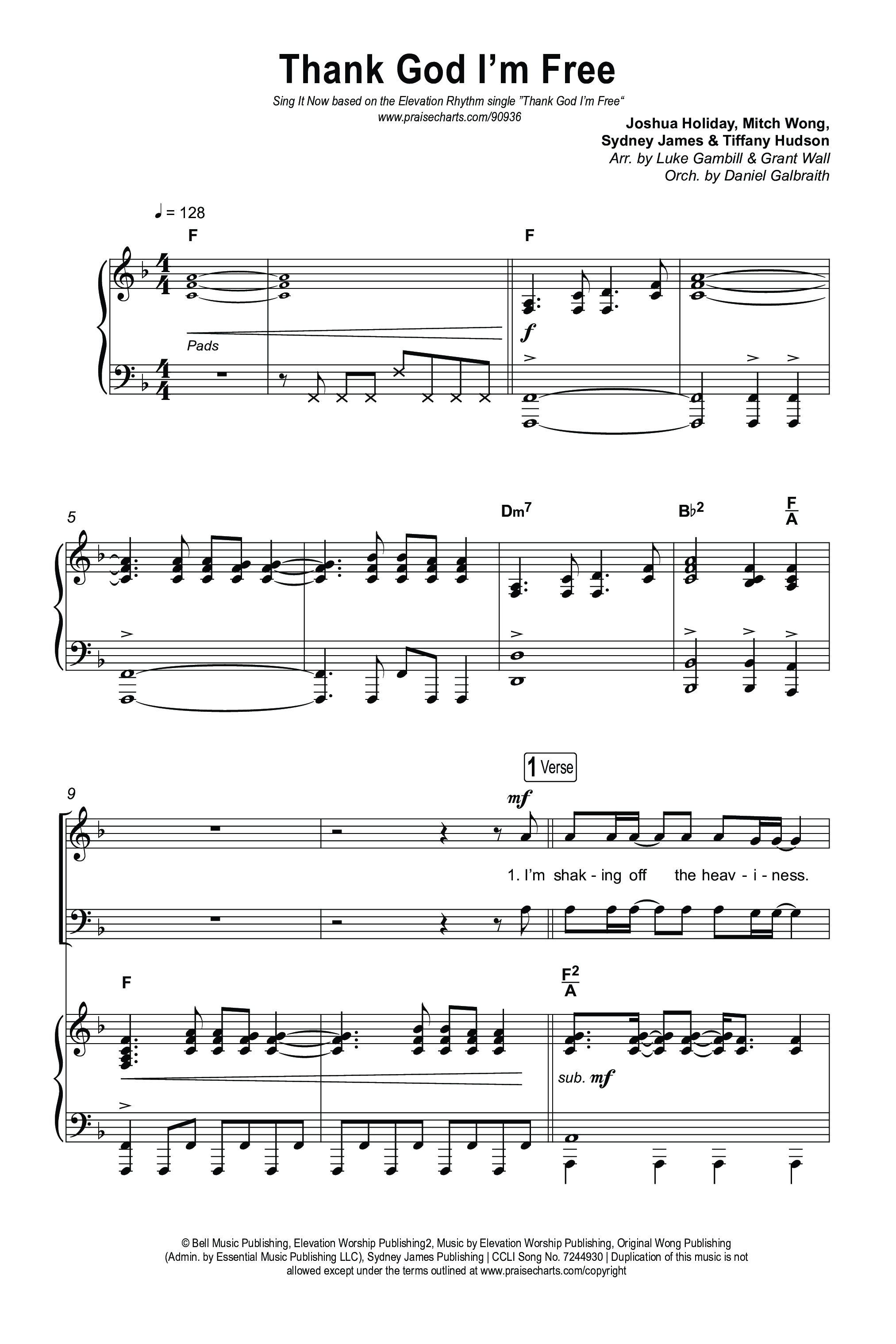 Thank God I'm Free (Sing It Now) Octavo (SATB & Pno) (ELEVATION RHYTHM / Lizzie Morgan / Arr. Luke Gambill)