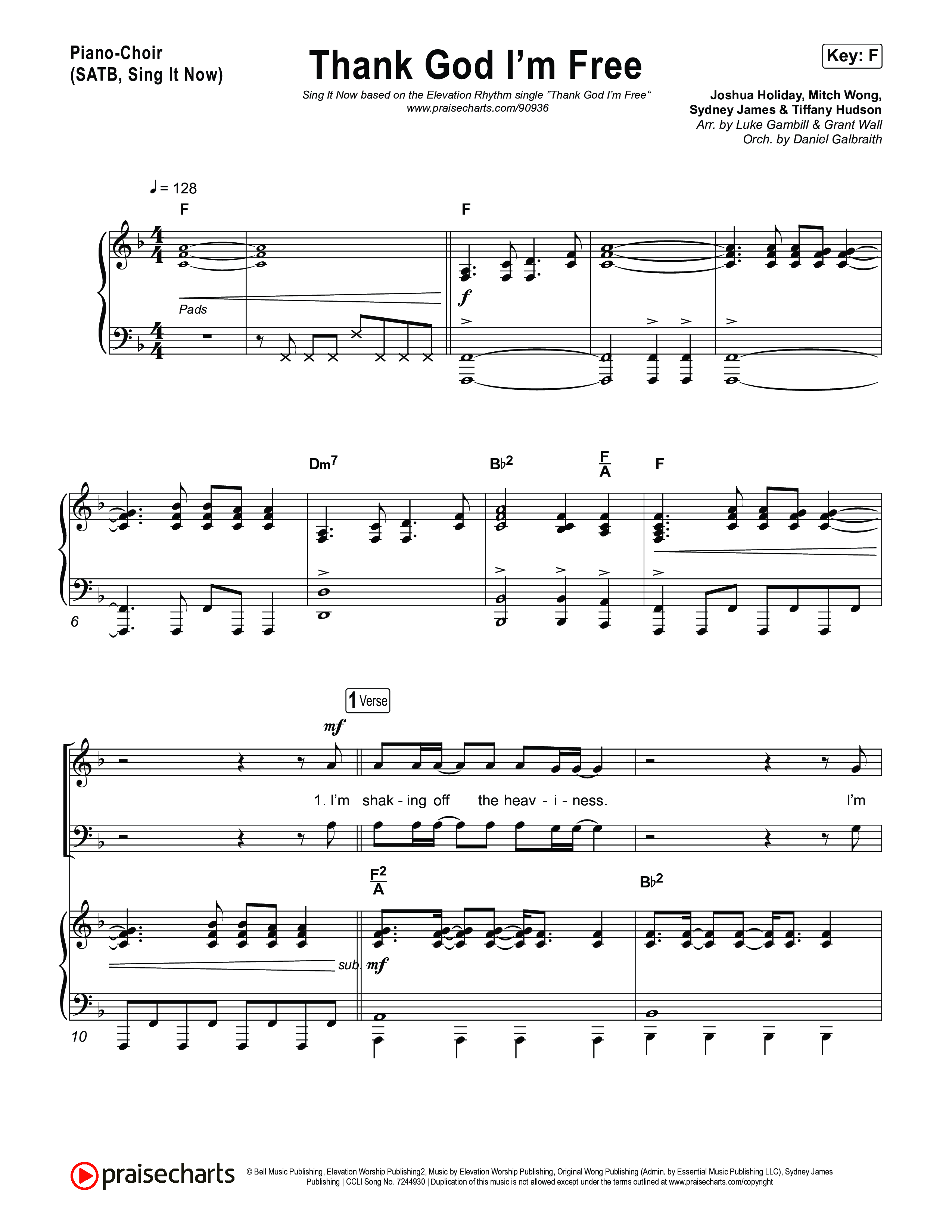 Thank God I'm Free (Sing It Now) Piano/Choir (SATB) (ELEVATION RHYTHM / Lizzie Morgan / Arr. Luke Gambill)