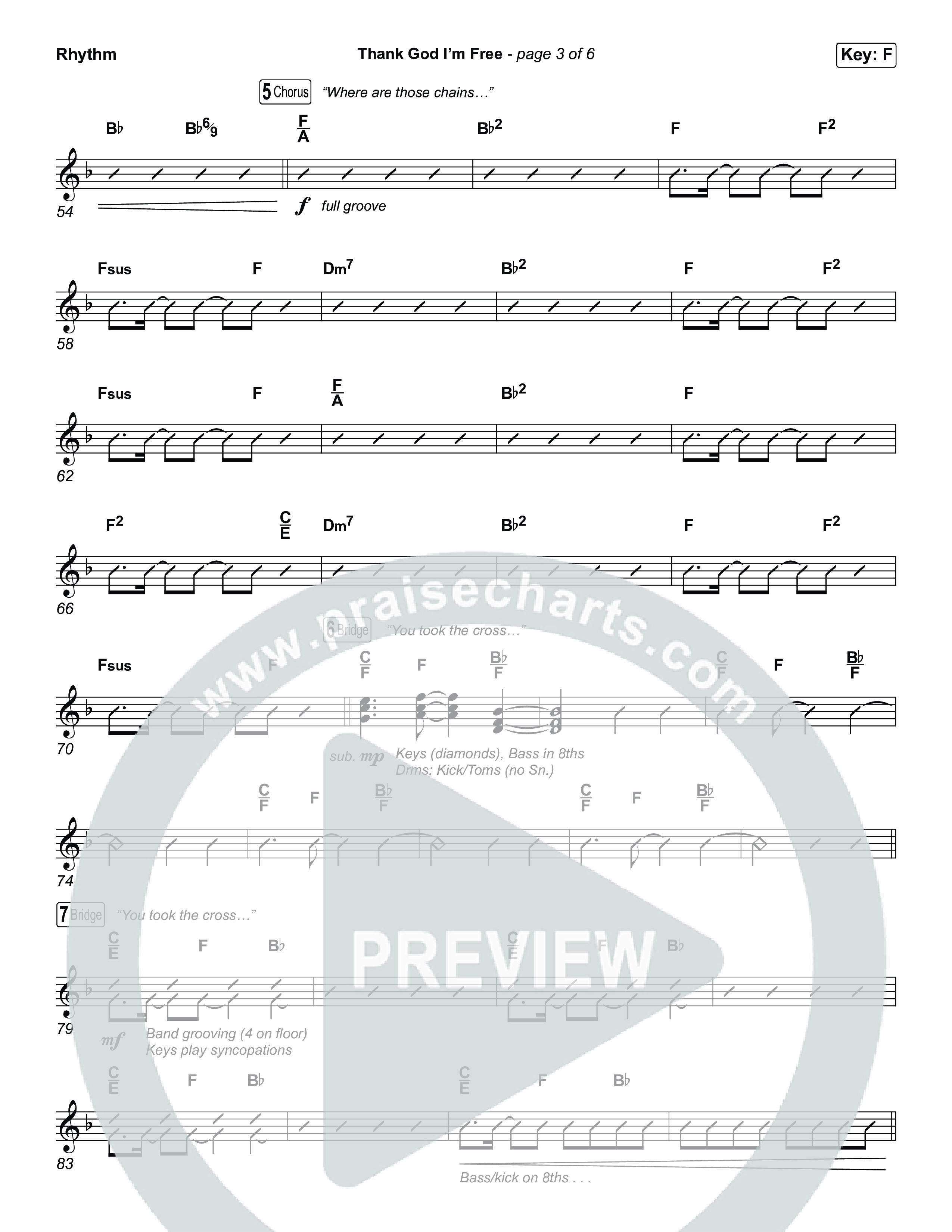 Thank God I'm Free (Sing It Now) Rhythm Pack (ELEVATION RHYTHM / Lizzie Morgan / Arr. Luke Gambill)