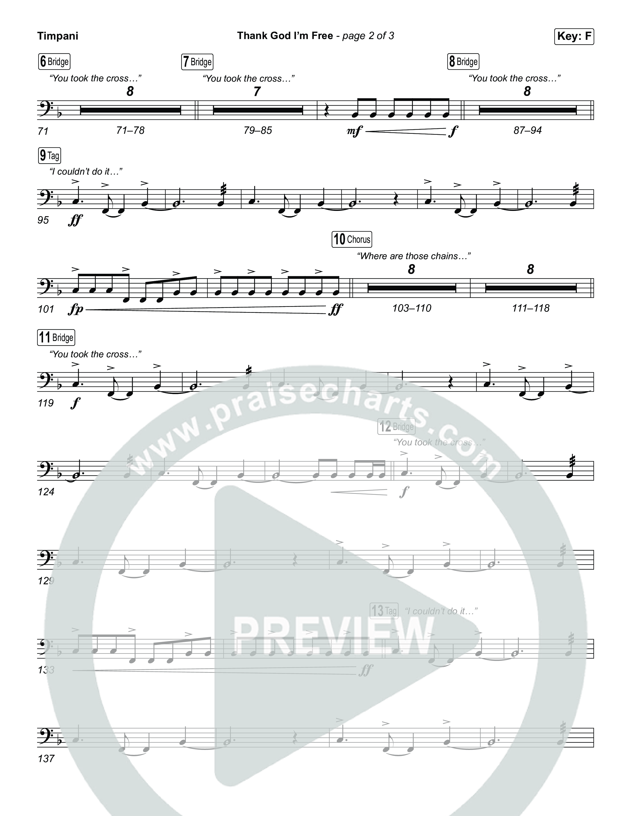 Thank God I'm Free (Sing It Now) Timpani (ELEVATION RHYTHM / Lizzie Morgan / Arr. Luke Gambill)