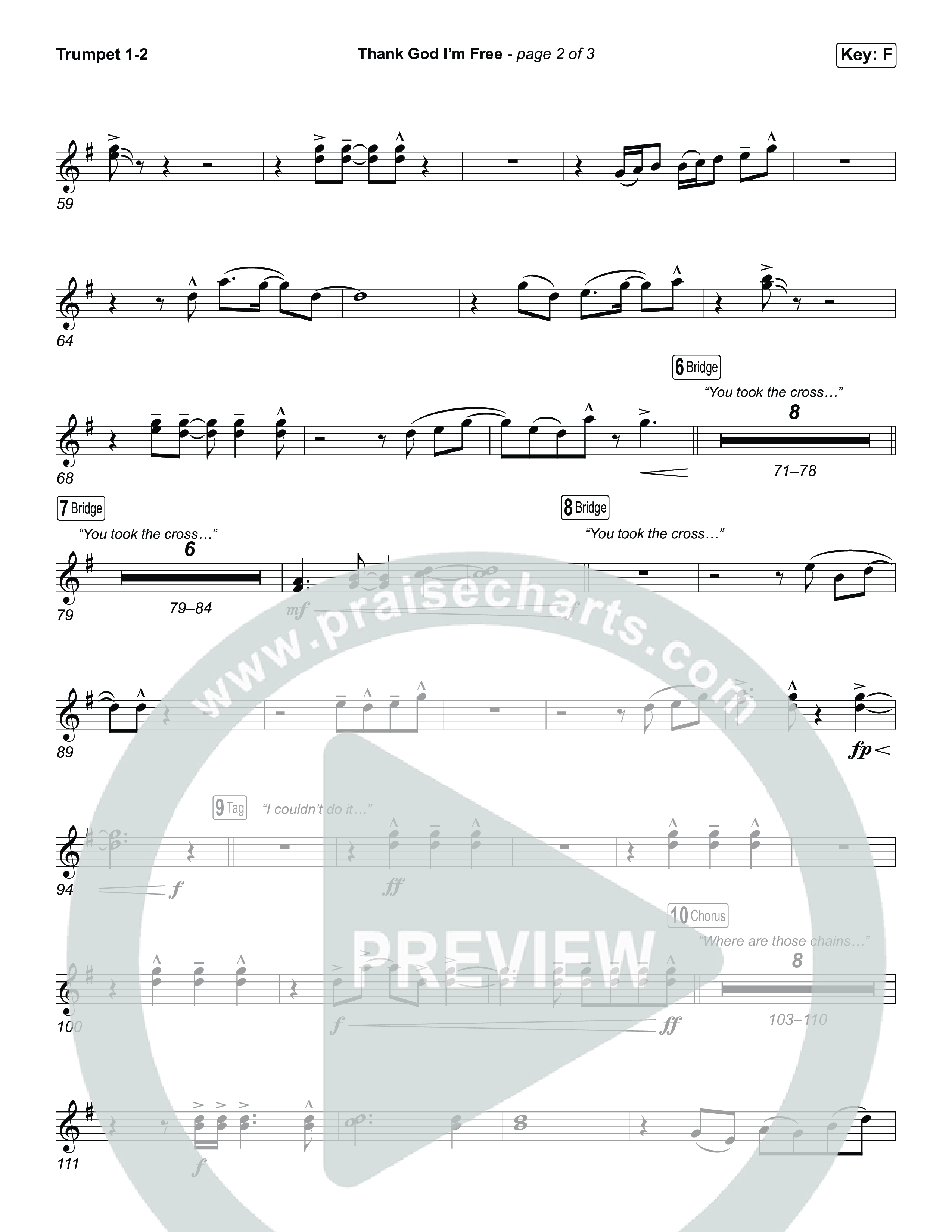 Thank God I'm Free (Sing It Now) Trumpet 1,2 (ELEVATION RHYTHM / Lizzie Morgan / Arr. Luke Gambill)