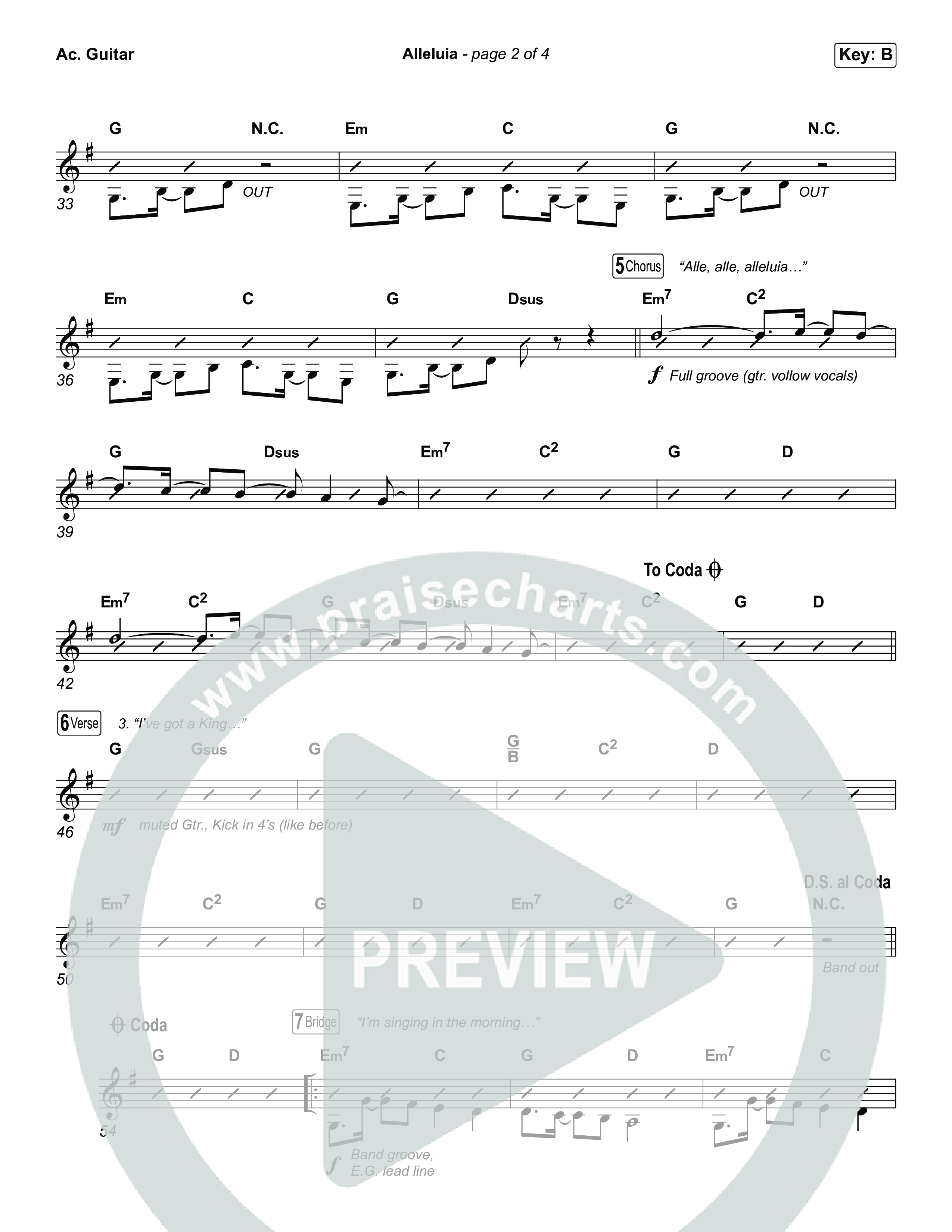 Alleluia (Choral Anthem SATB) Acoustic Guitar (Elevation Worship / Chandler Moore / Chris Brown / Arr. Luke Gambill)
